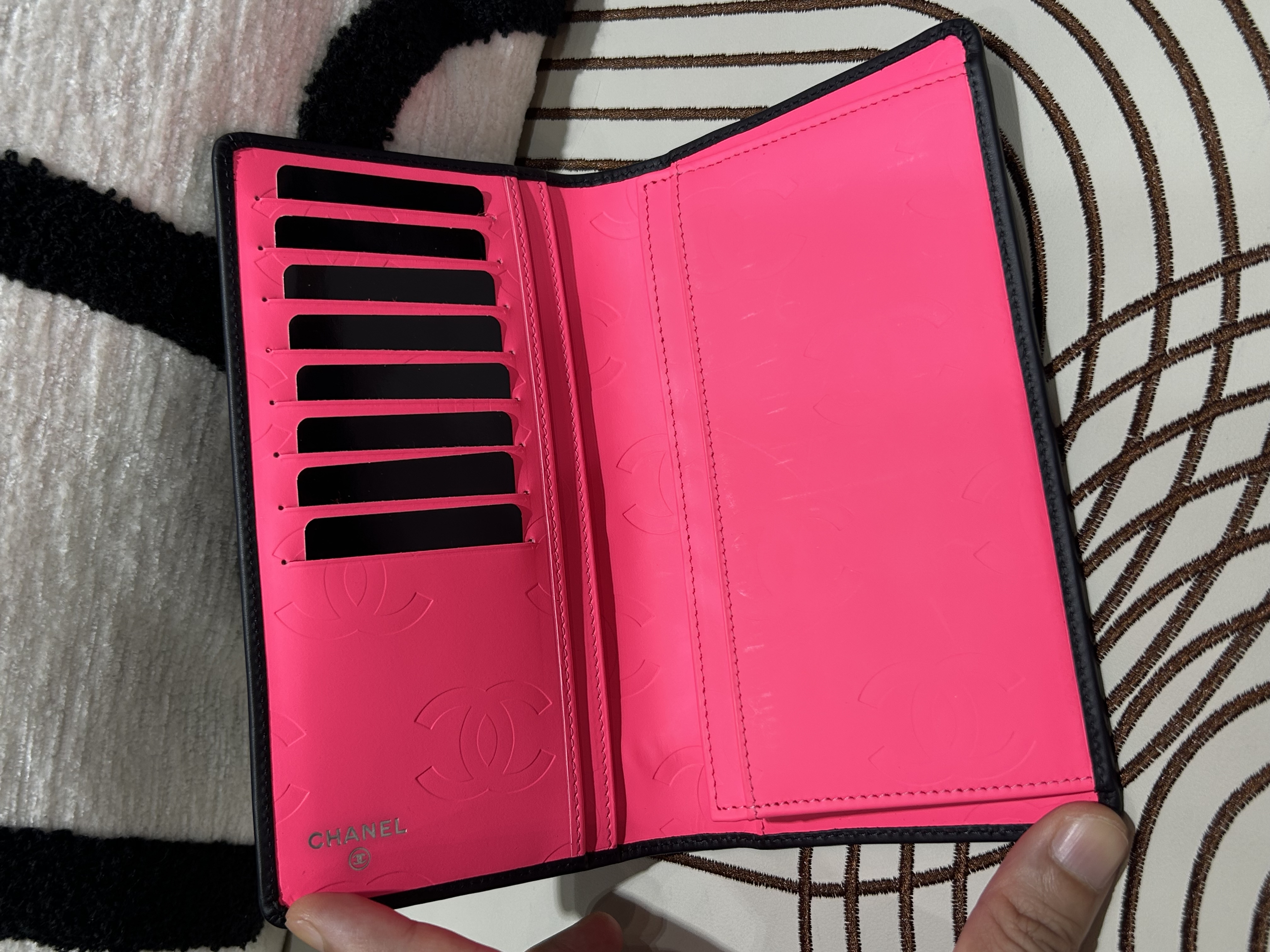 Chanel Cambon Long Wallet 黑色牛皮長銀包 100%Authentic, 99%New  ✅19card✅Box