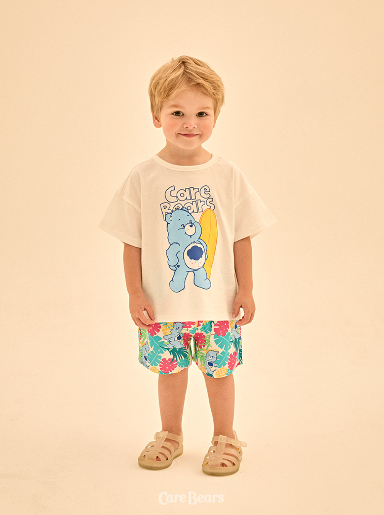 ☀️預訂 韓國直送☀️🇰🇷正版Care Bears沖浪暴躁小熊印花短袖上下套裝