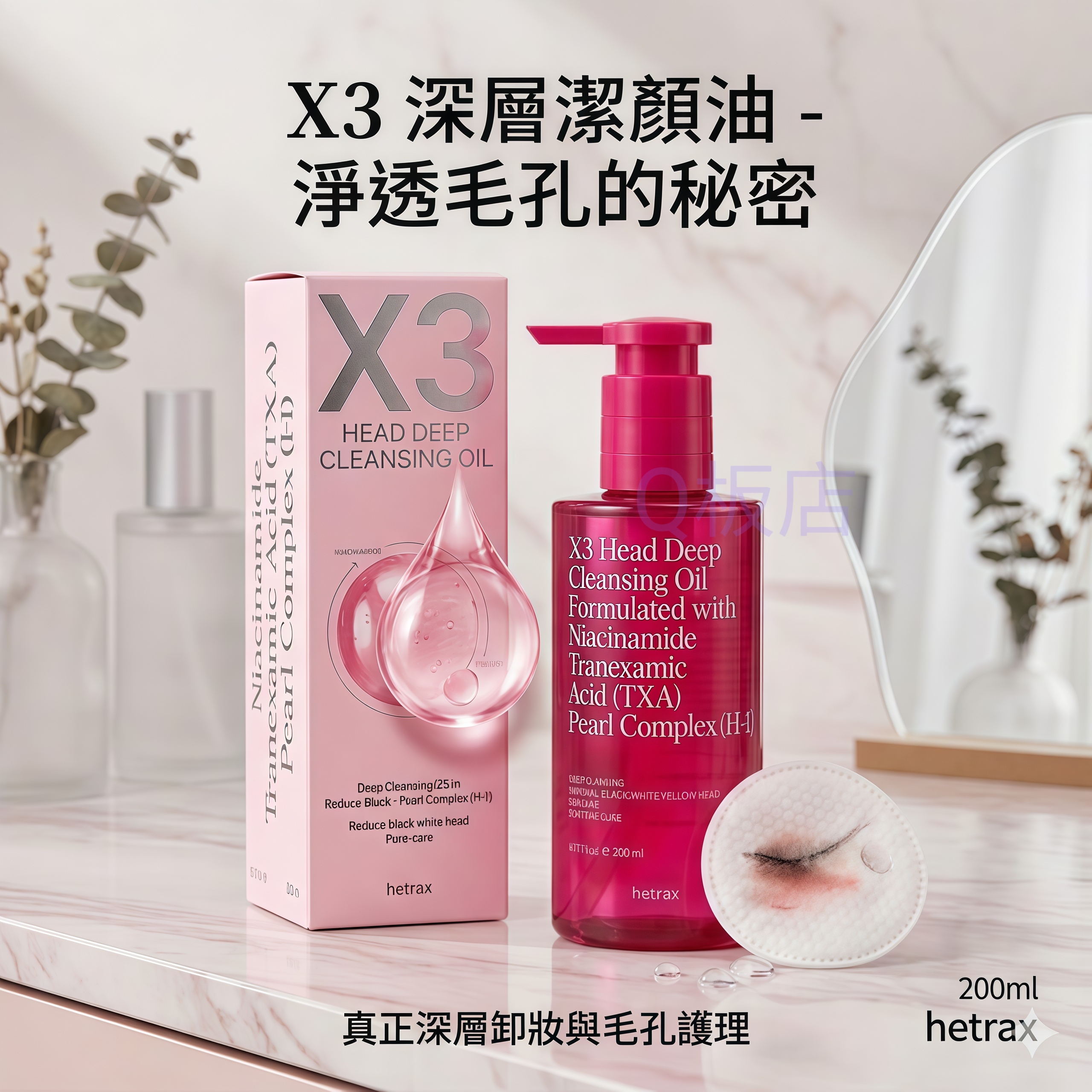Hetras.掰掰粉刺X3深層潔顏卸妝油 200ml
