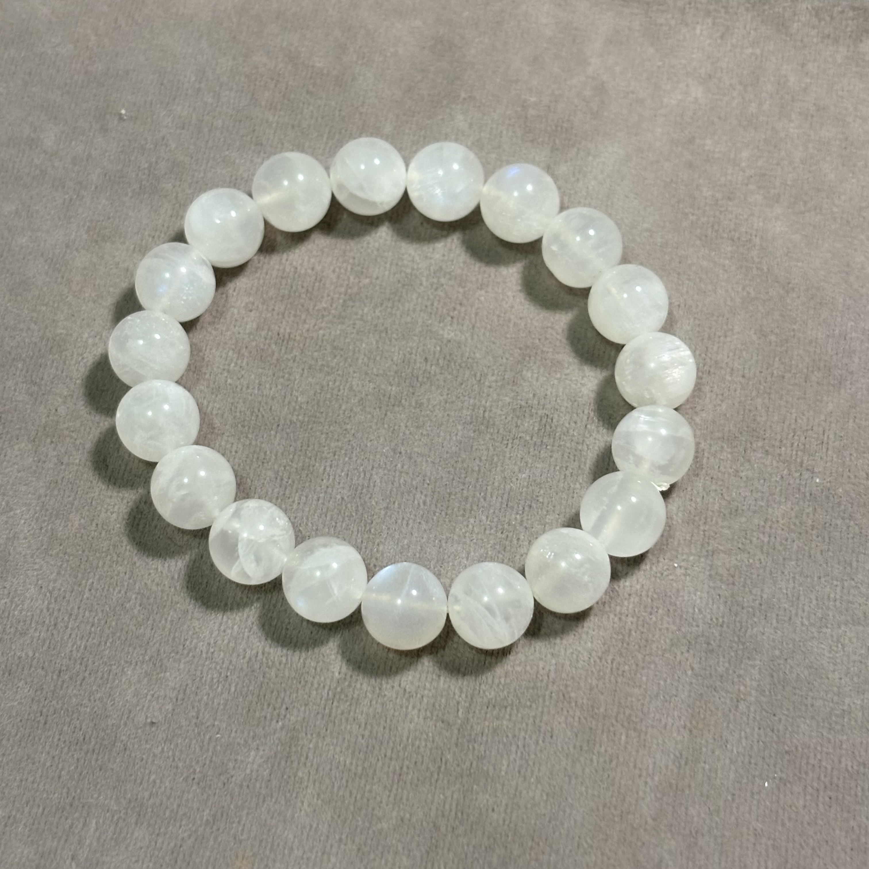 10mm月亮石 晶石 手鏈No.0584