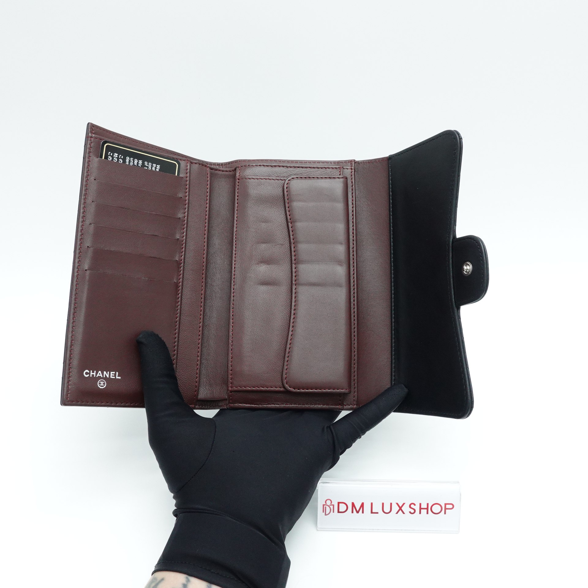 Chanel Black Lambskin Classic Flap Long Wallet SHW (Serial 16, Y: 2012)