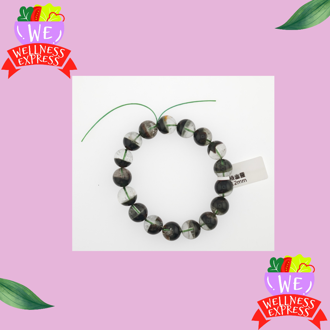 綠幽靈手鏈 12mm/Green Phantom Quartz Bracelet 12mm #WE23