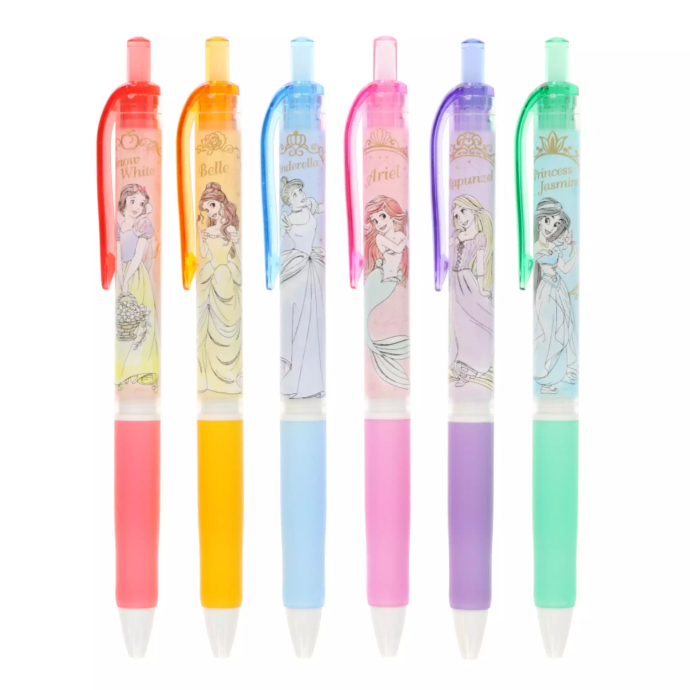 現貨｜【日本 Disney Store 限定】 一套6枝 Princess 公主 日本製 uni Signo RT 0.5mm 黑色 啫喱筆 (060654)