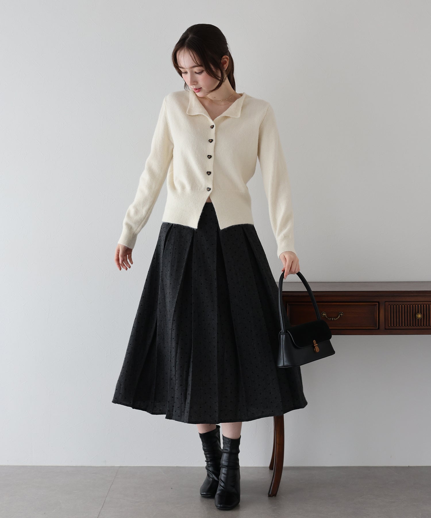 <JP> Soft Heart Bowknot Polo Knit * 4色入 <預購>