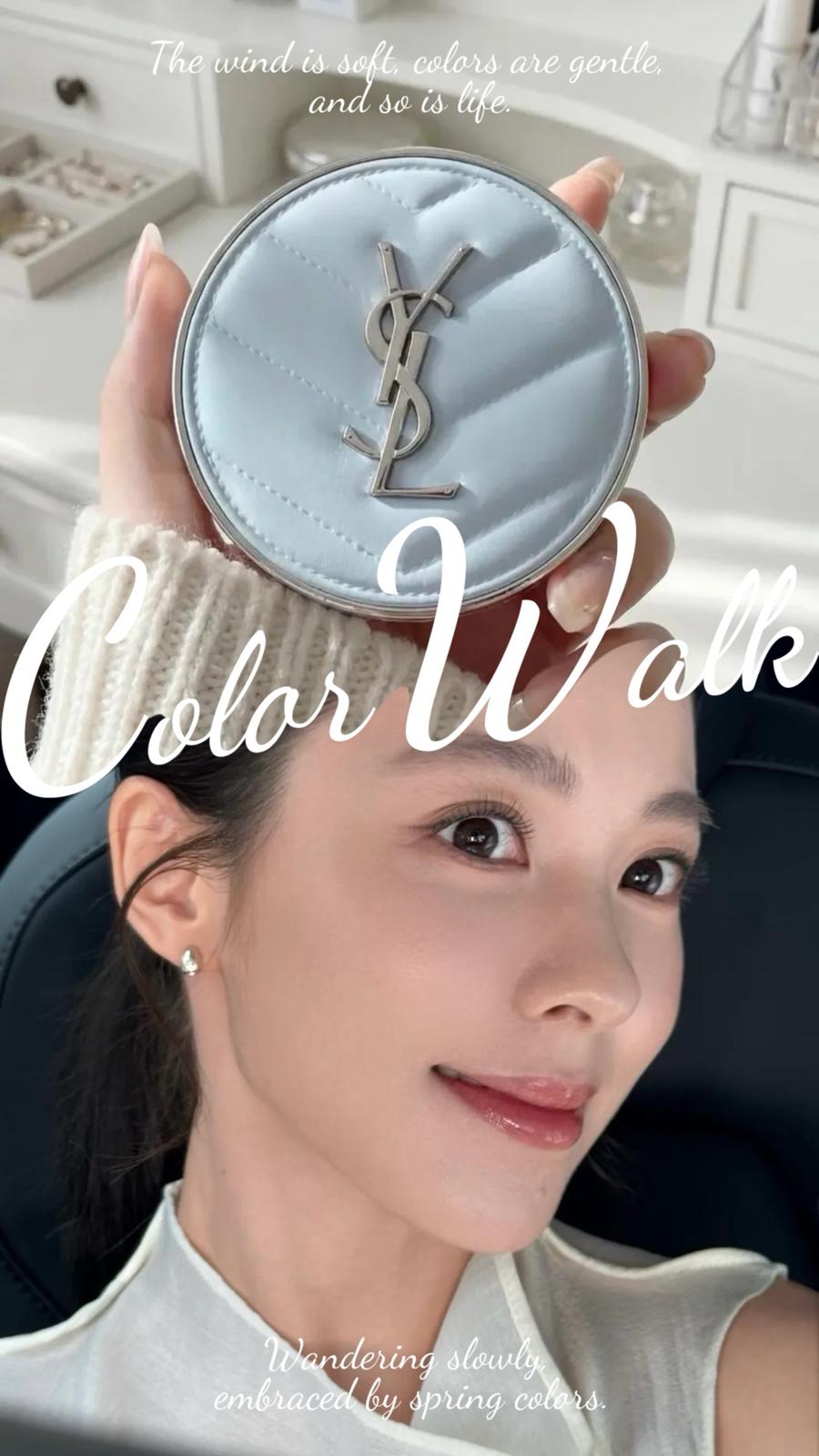YSL（聖羅蘭） 限量版 「冰川藍」柔霧定妝冰氣墊All Hours Blur Cushion）5g