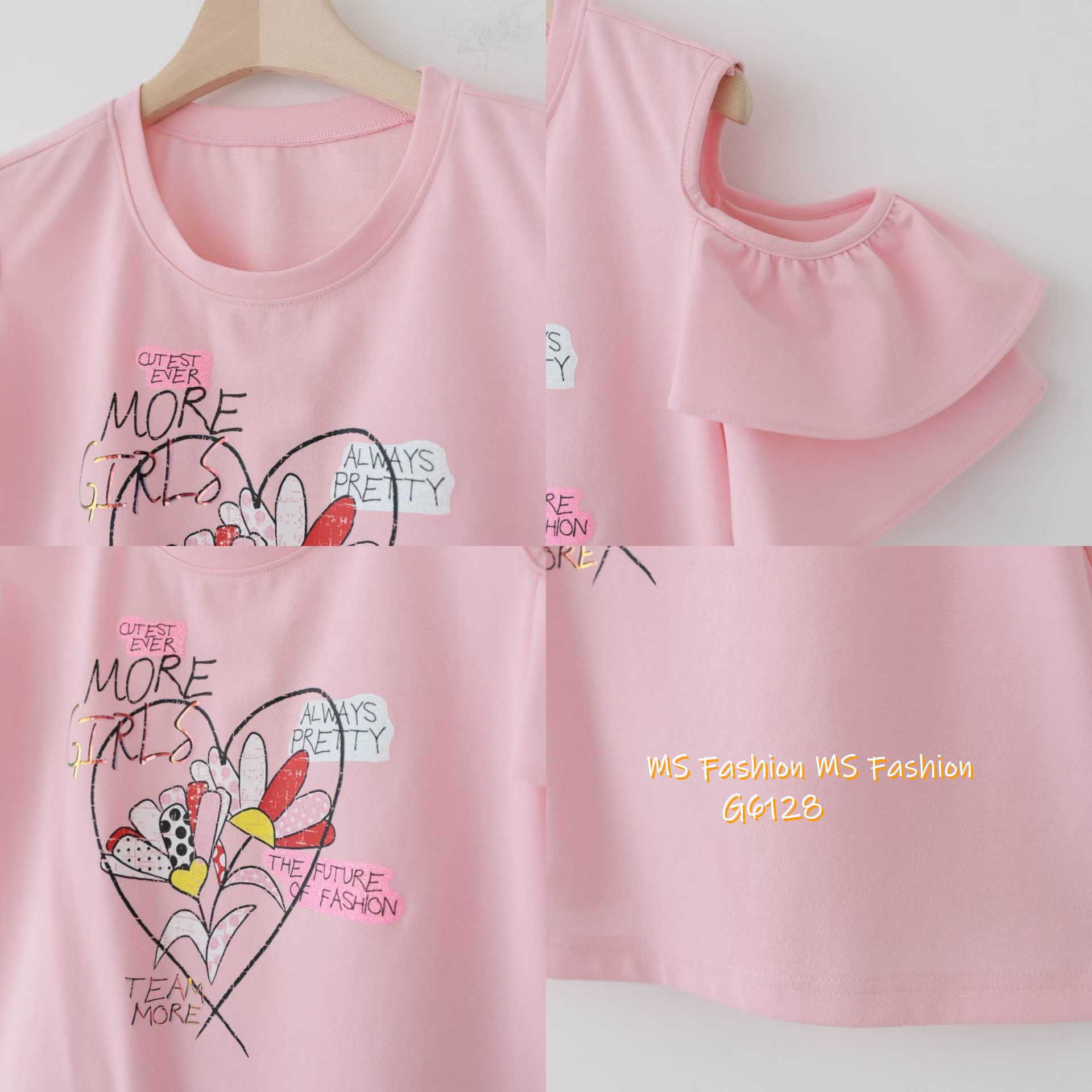 G6128 韓國🇰🇷靚print露肩top