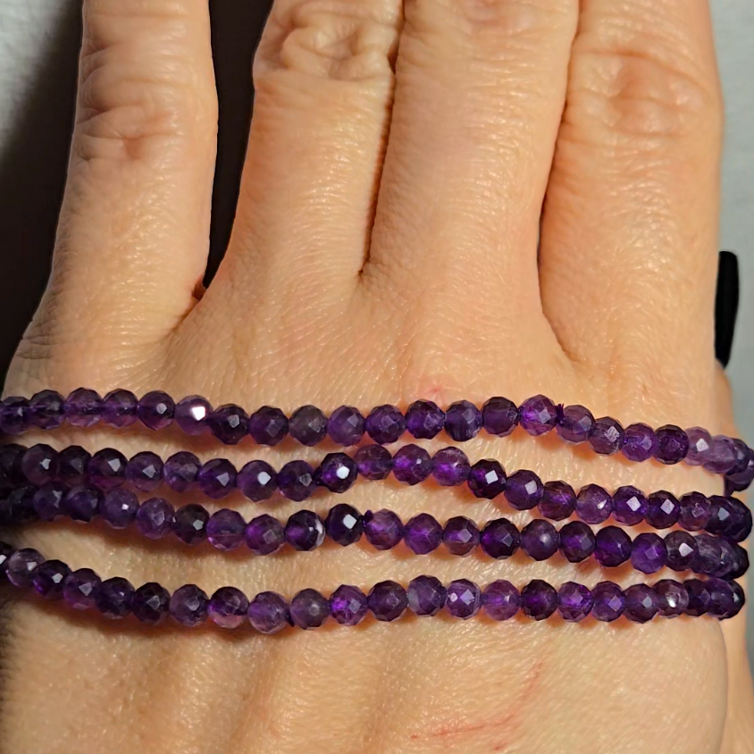 Dream amethyst faceted bead bracelets - AM116