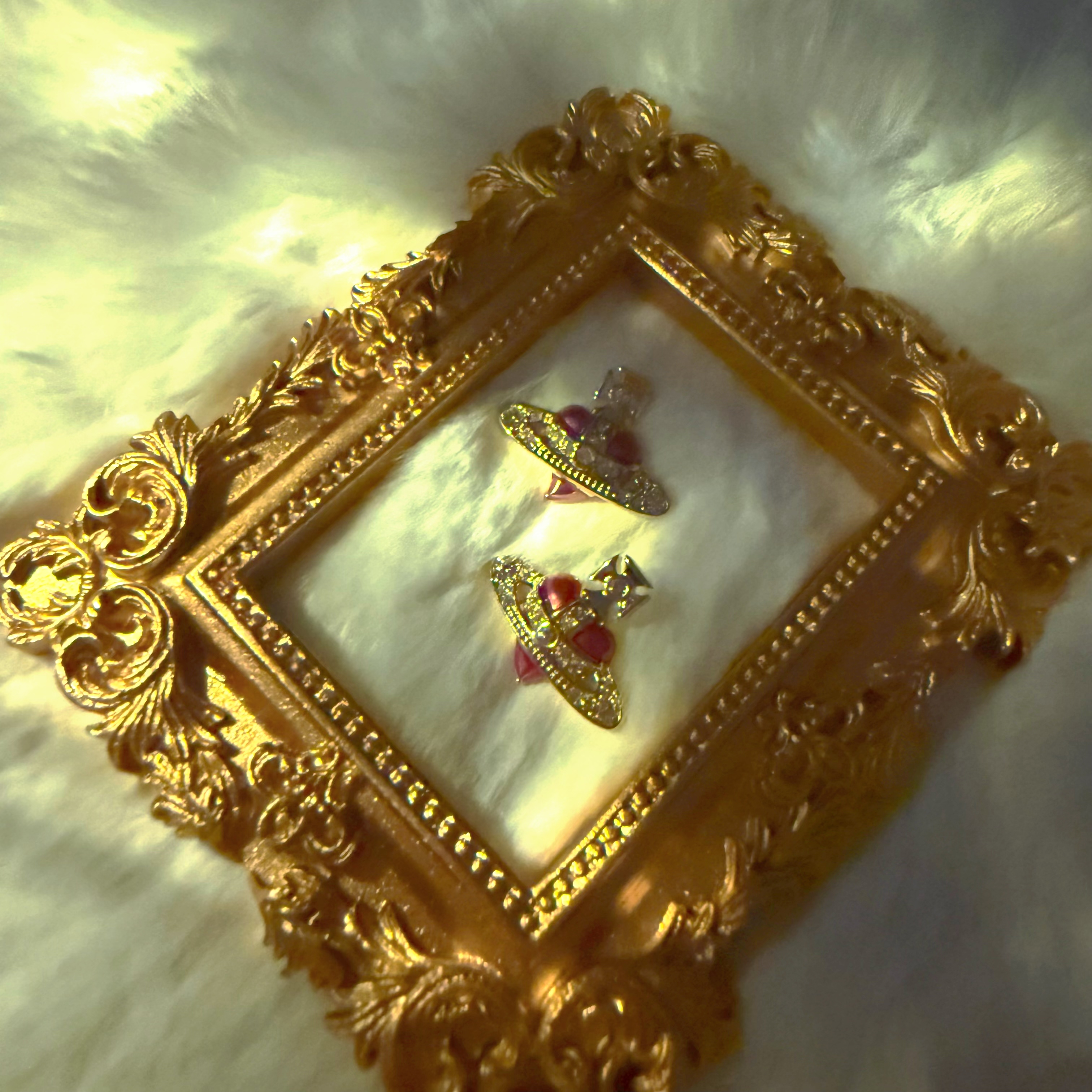 VW heart orb earrings fuxia/G