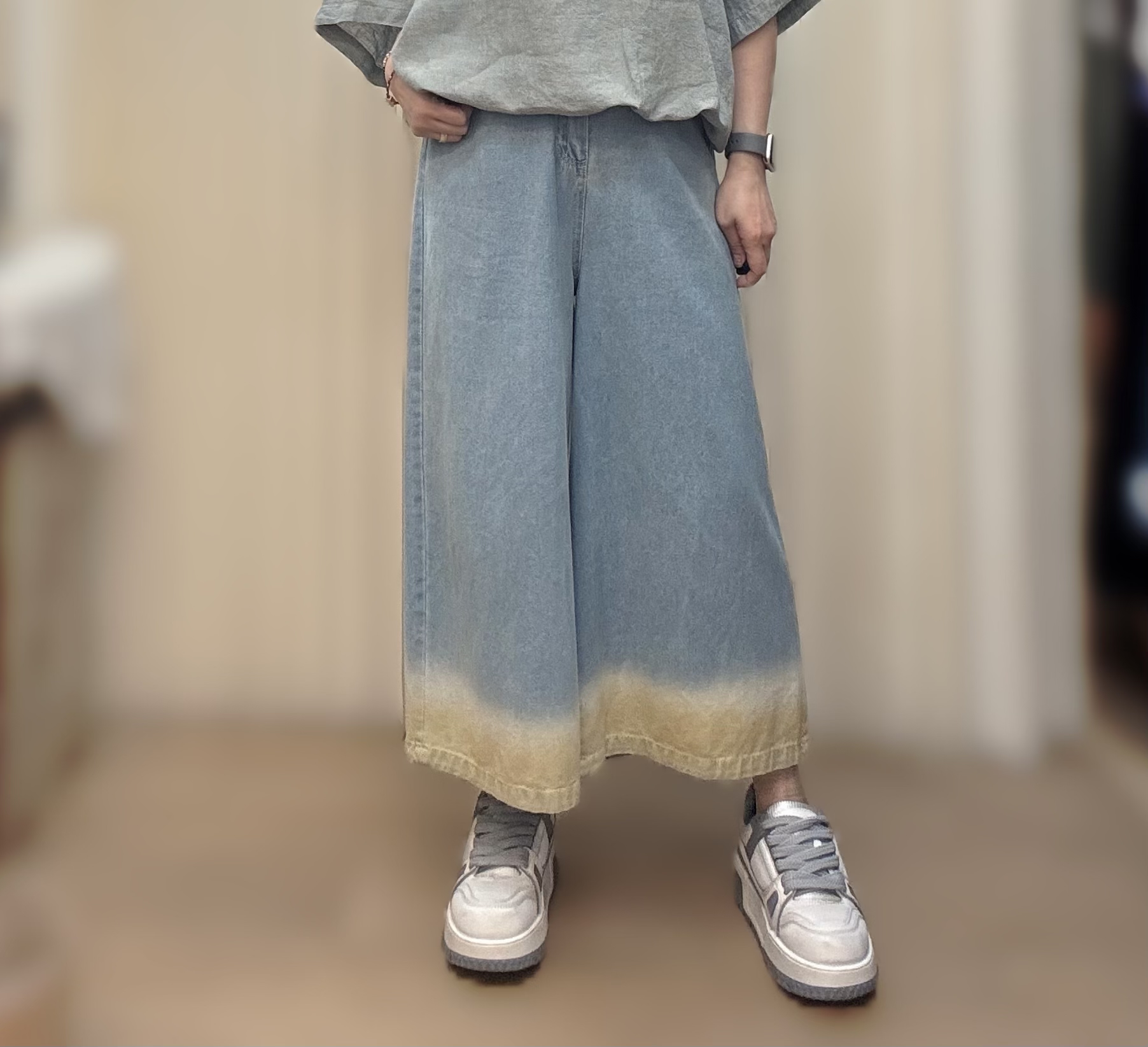 拼色牛仔褲 M800 417157329