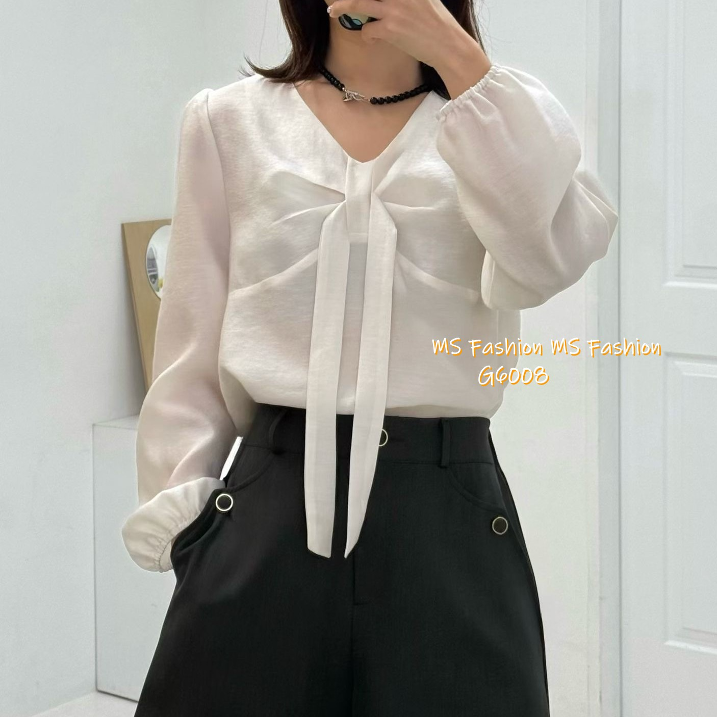 G6008 韓國🇰🇷打皺蝴蝶top