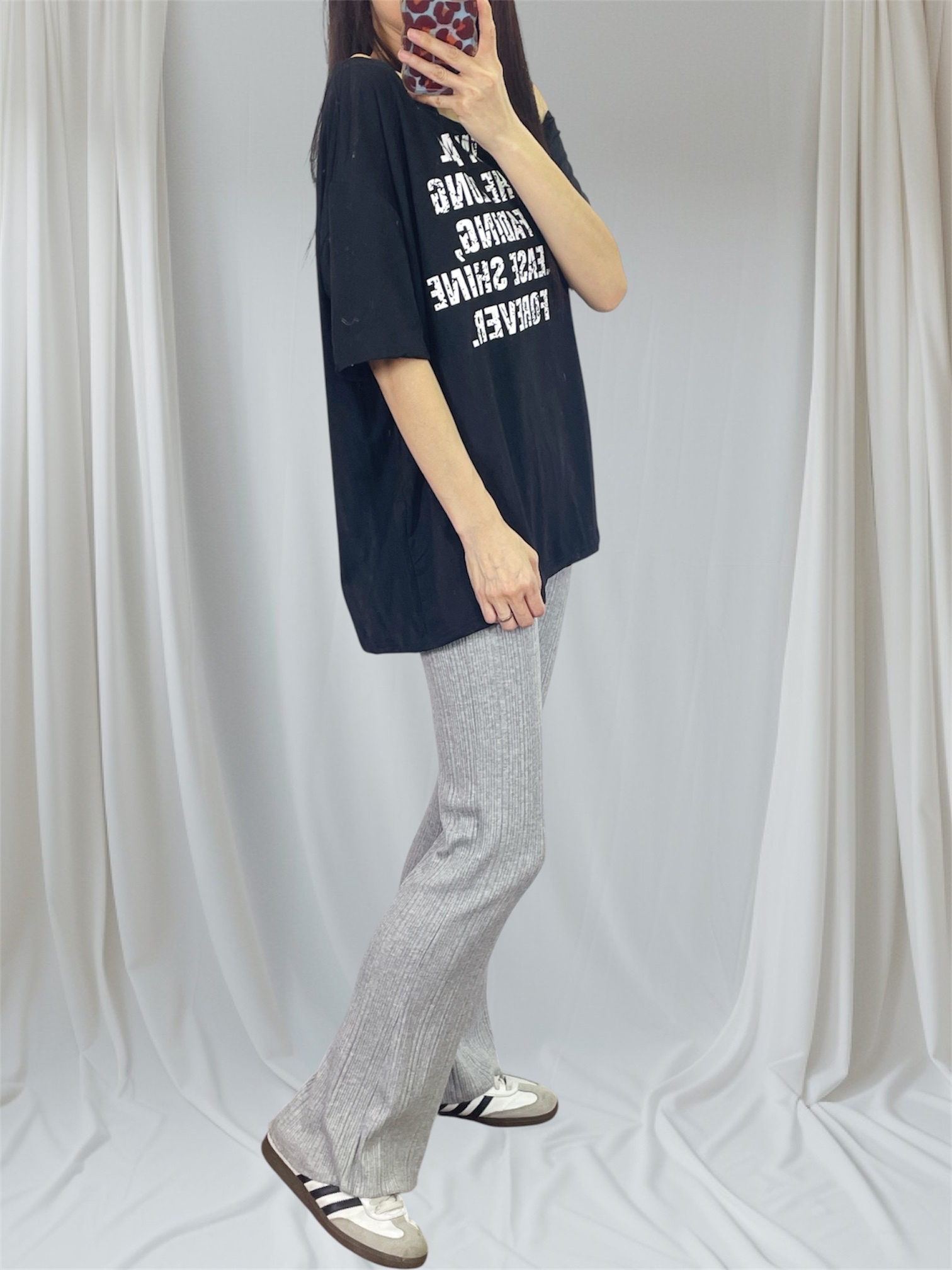 K5556 棉料印字斜膊tee