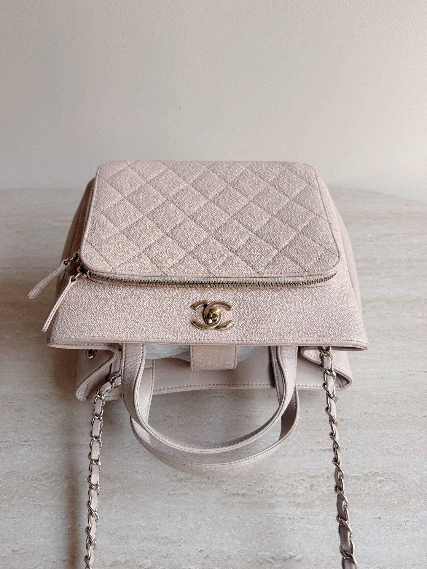 【預訂貨品】Chanel粉色荔枝紋牛皮tote