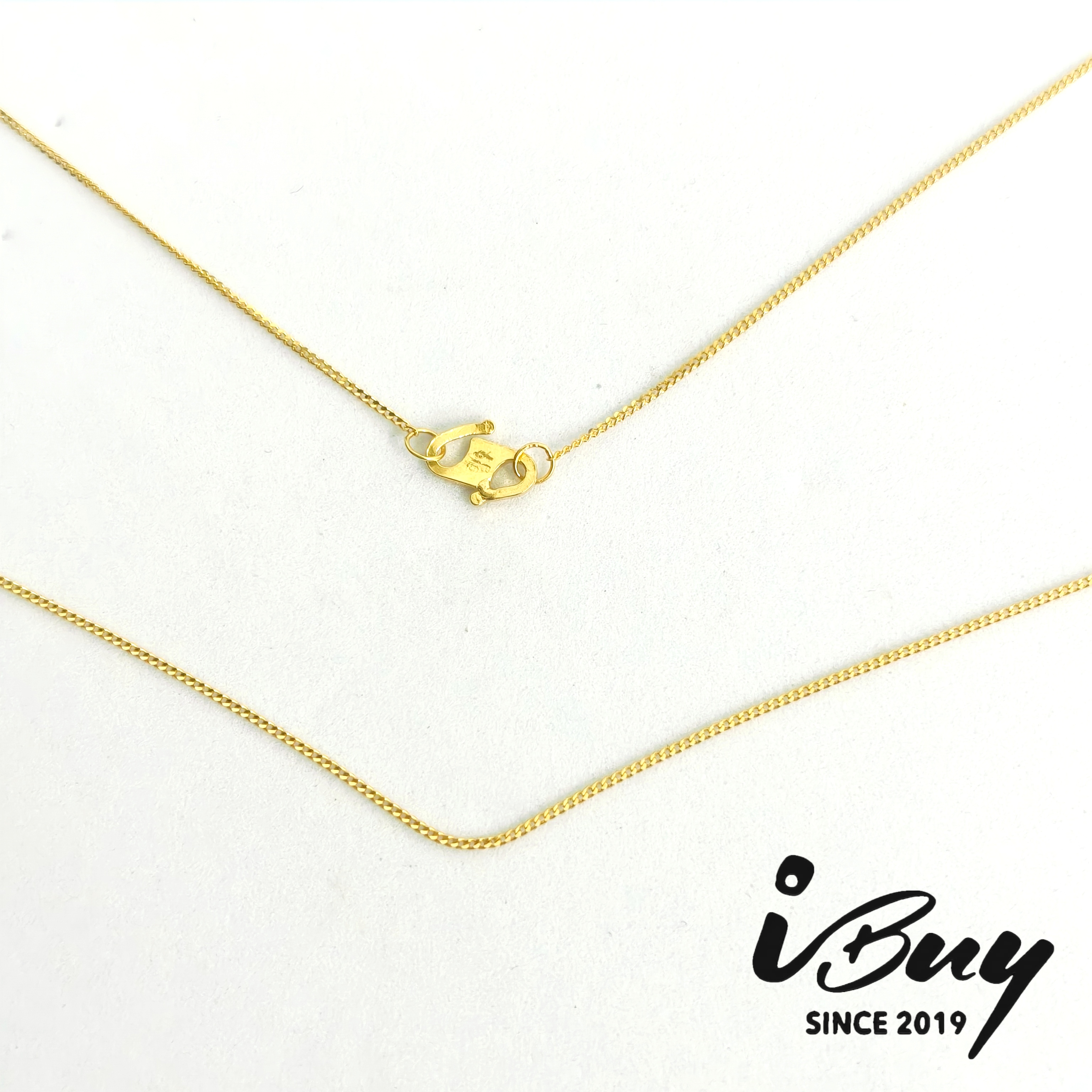 916 GOLD SOLID MACHINE NECKLACE (025) 916 金 实心侧身链（025）