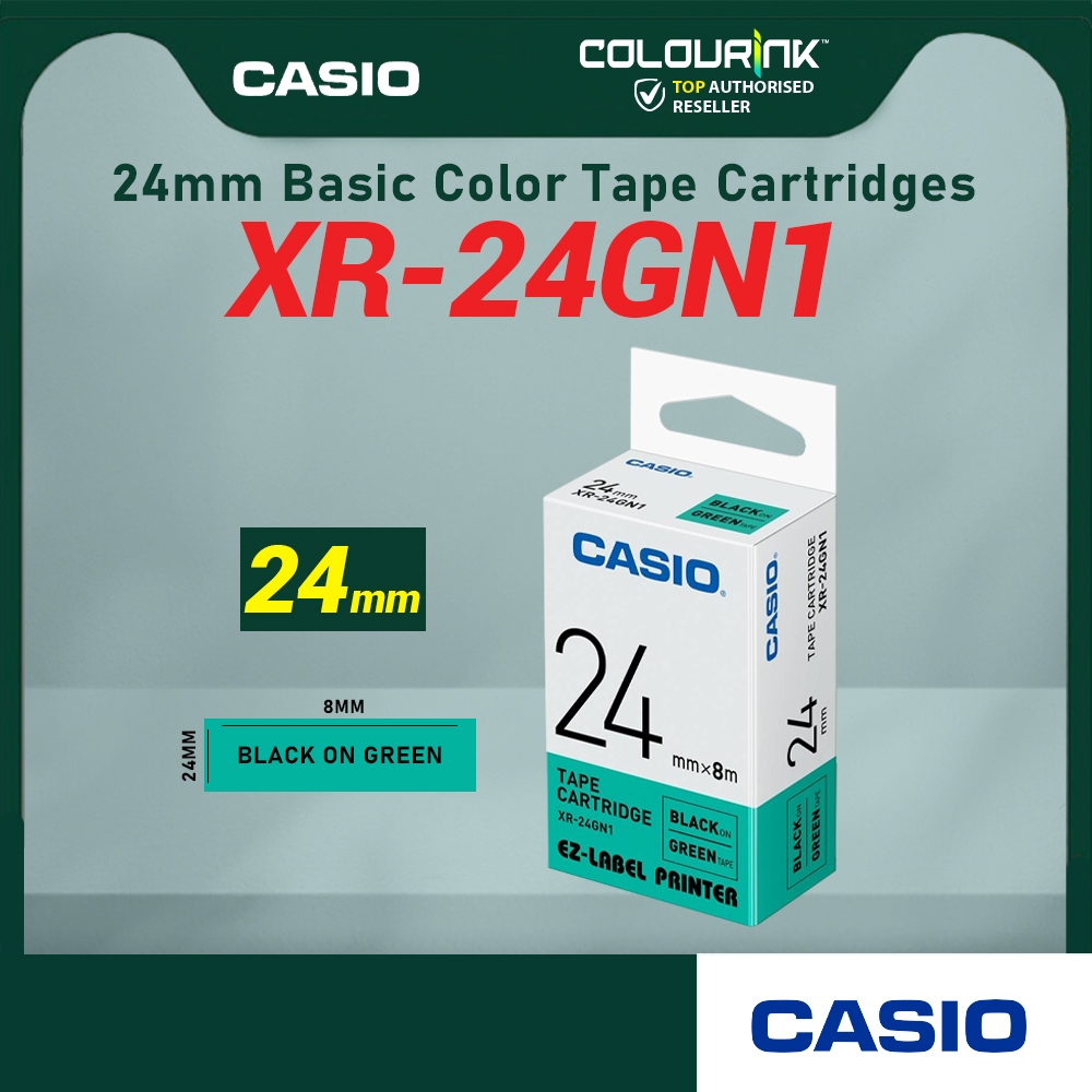 CASIO ORIGINAL GENUINE 24MM EZ LABEL TAPE FOR KL-120 KL-130 KL-820 KL-60 KL-HD1 KL-8400 KL-G2