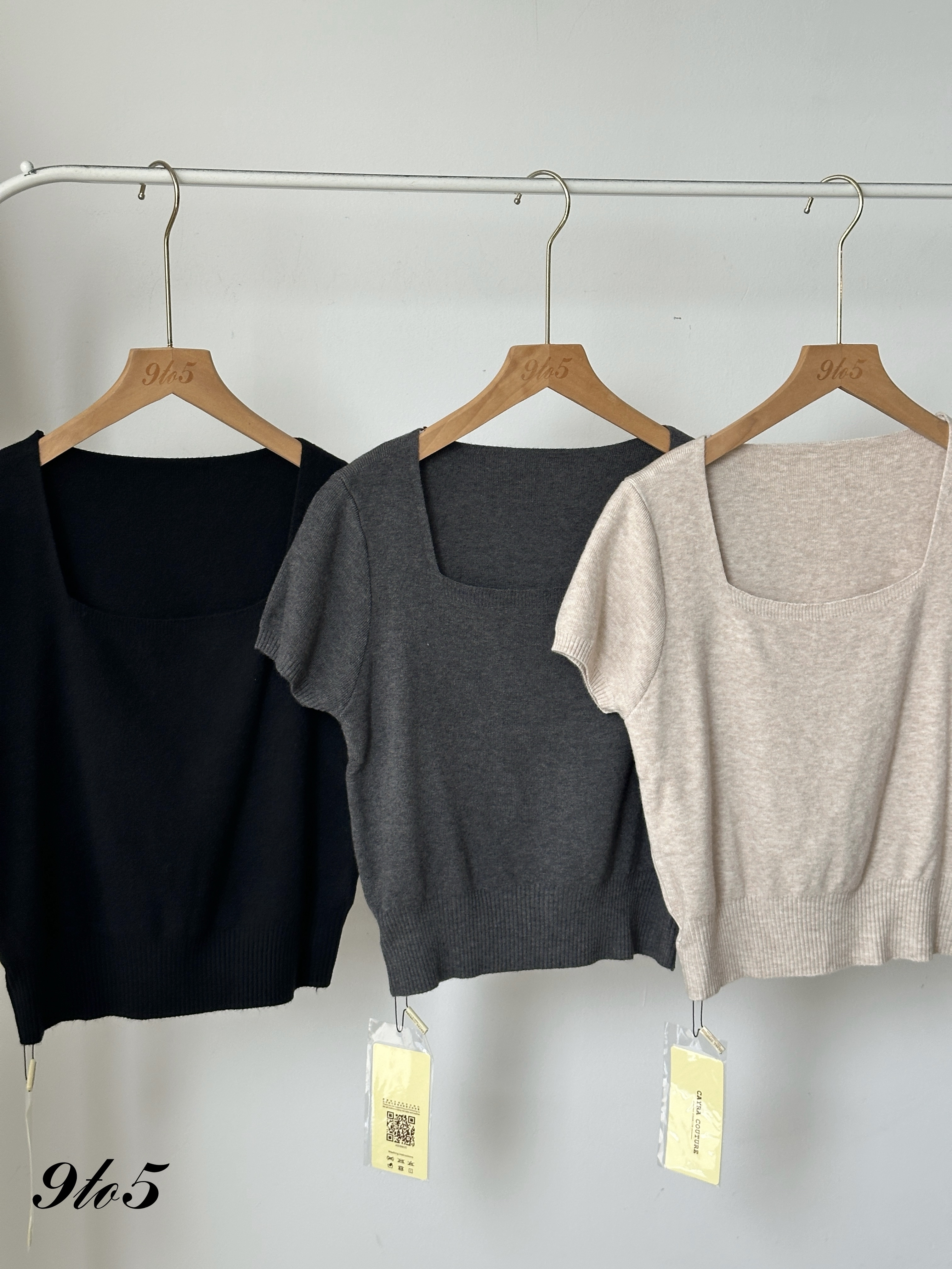 T4095 Square Neck Knit Top - 6 Colors 