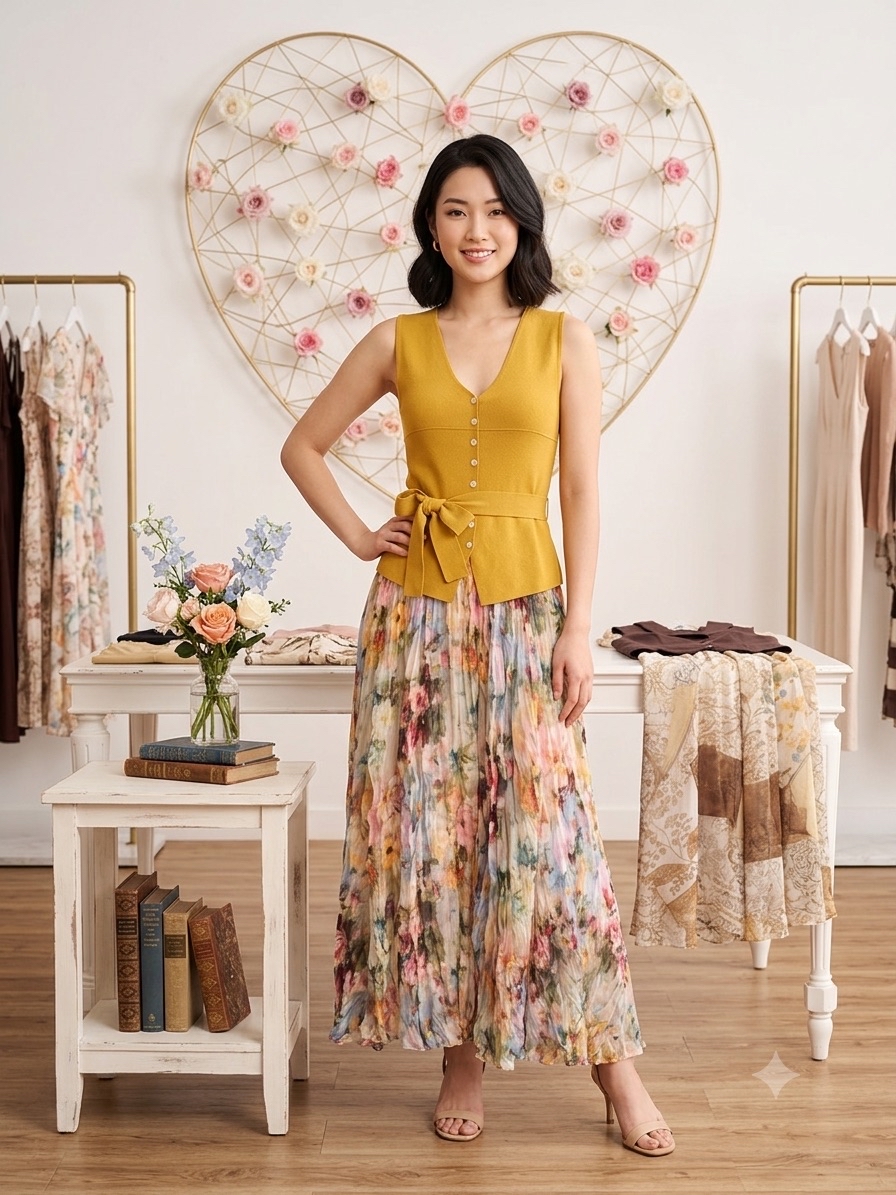 Flora Set (Vest top + Midi Skirt)