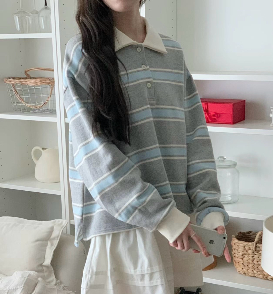 🍂Fall Pre order🍂 撞色間polo領Top