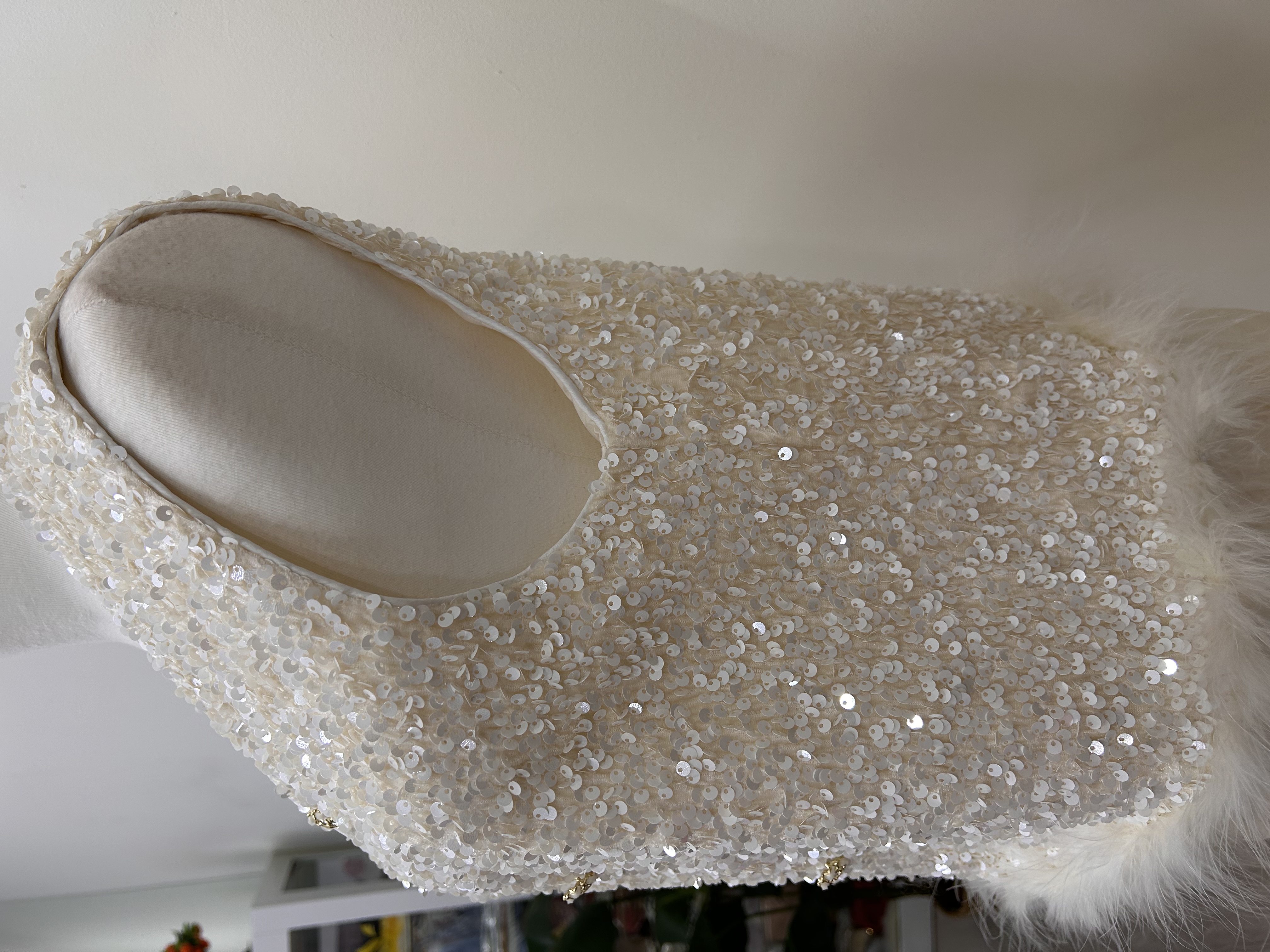 561.WB Sequin Tang Suit Vest Jacket White