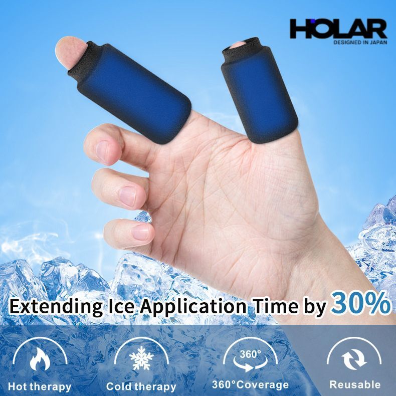 HOLAR JAPAN 扭傷手指固態凝膠冷敷降溫手指套冷熱敷凝膠手指冰袋(2大2小) HS0169