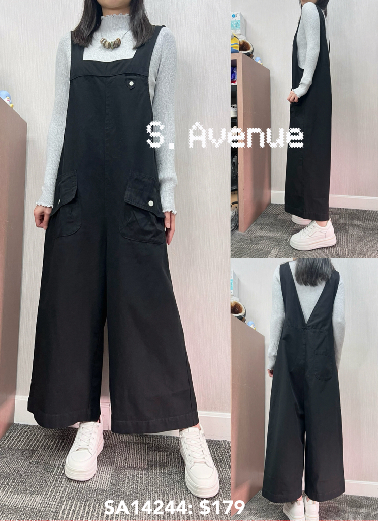 SA14244: 粗帶前兩袋工人長裙褲