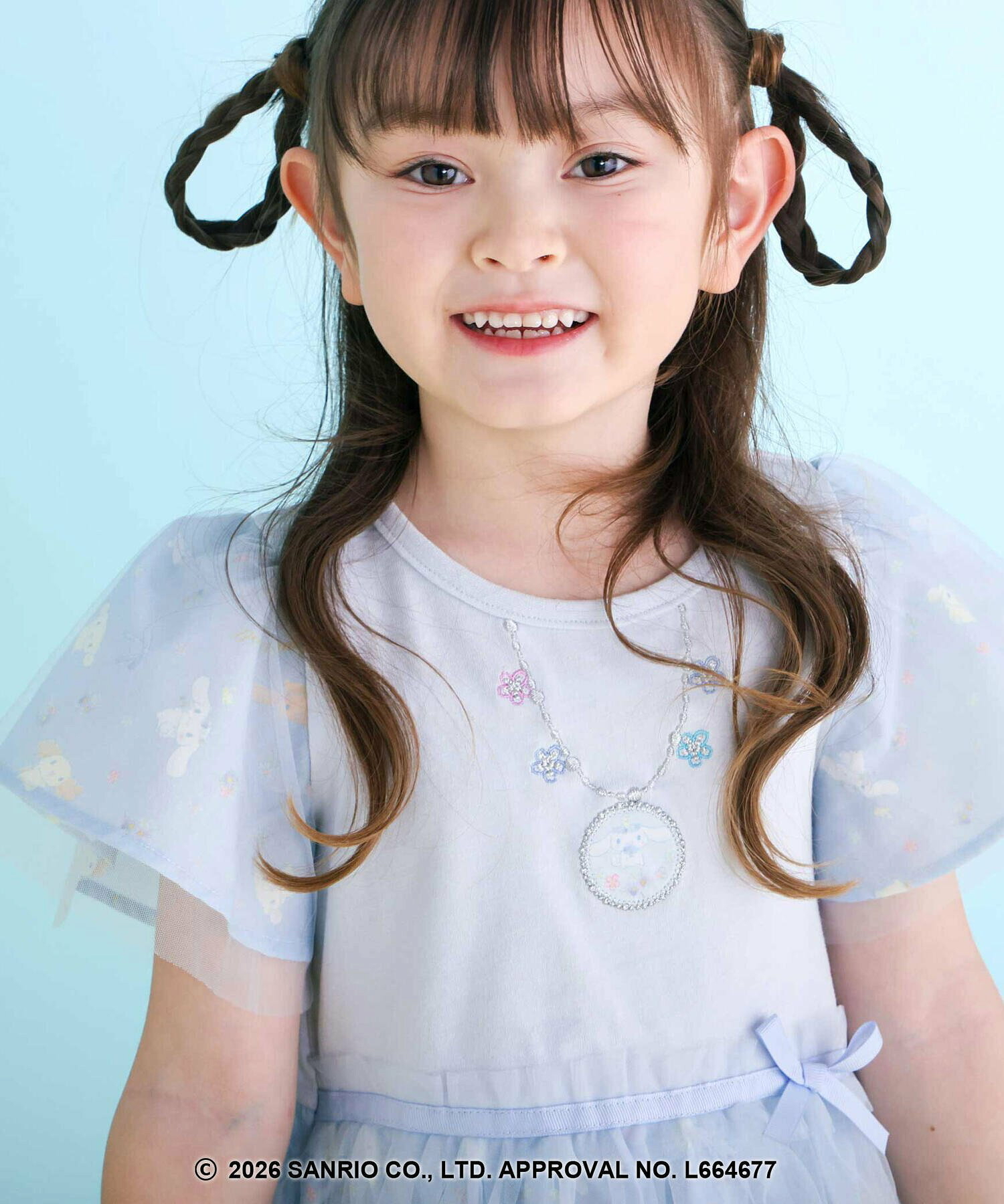 🇯🇵預訂 日本直送🇯🇵Slap Slip x Sanrio系列兩色人物印花頸鏈刺繡薄紗短袖連身裙