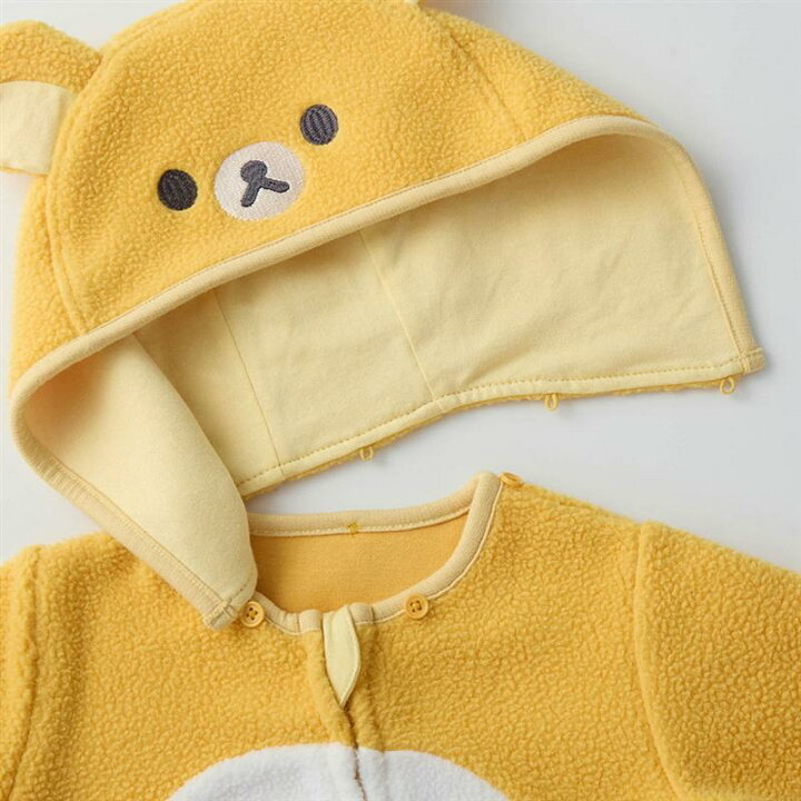 部分現貨🇯🇵預訂 日本直送🇯🇵Rilakkuma Baby鬆弛熊兩色人物造型抓絨長袖連帽連身服
