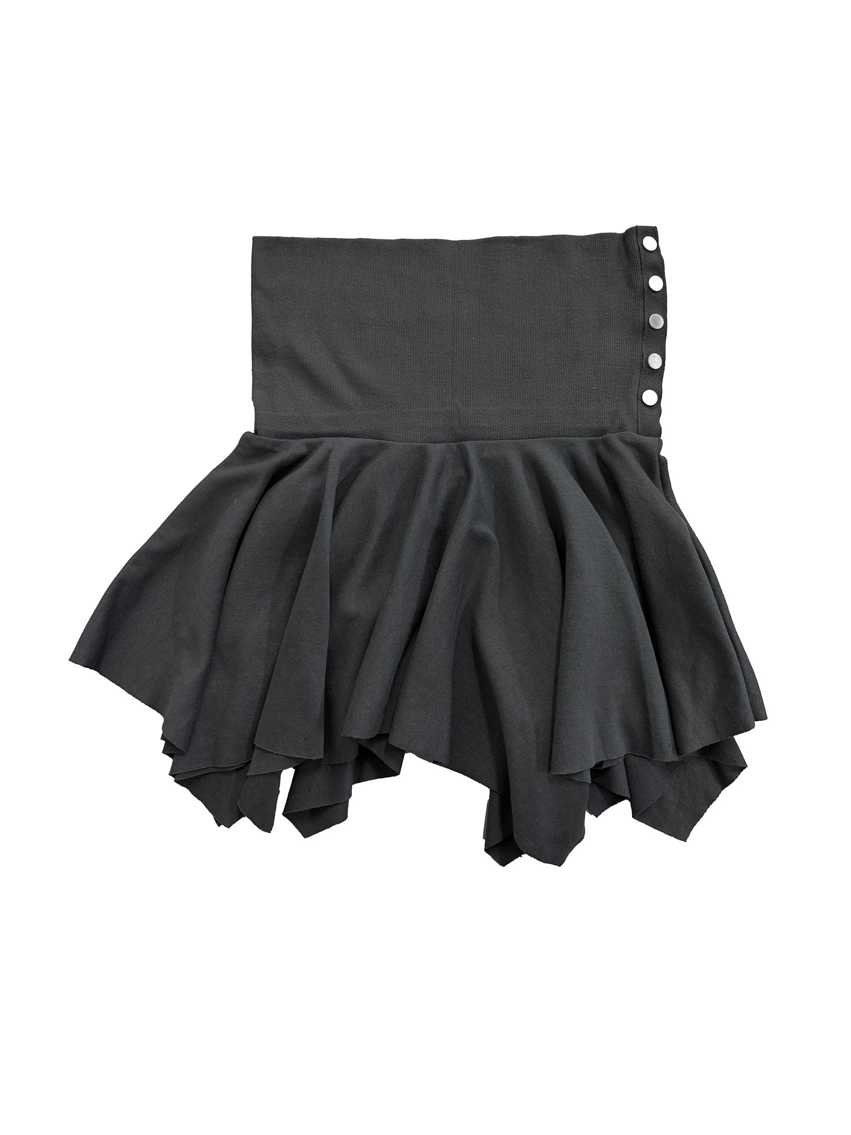 Snap Button Ruffle Mini Skirt