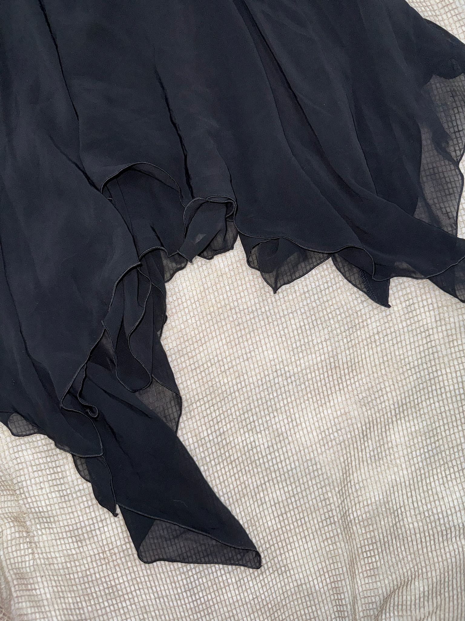 Black Velvet Bodice High-Waist Ribbon Tie Dress
