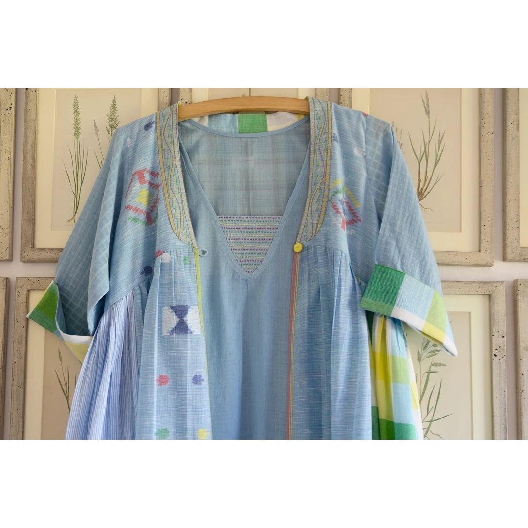 Jamdani V領/兩件套catalog 印度非物質文化遺產手工搖織 