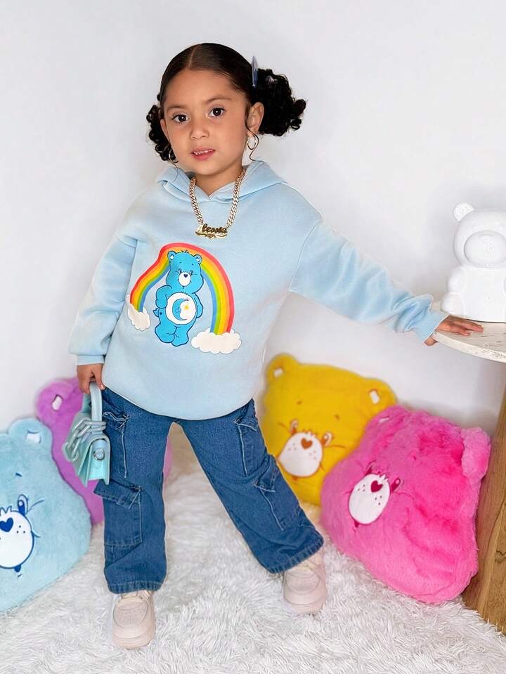 🌈可愛熊彩虹連帽衫（💗🩵兩件）🐻