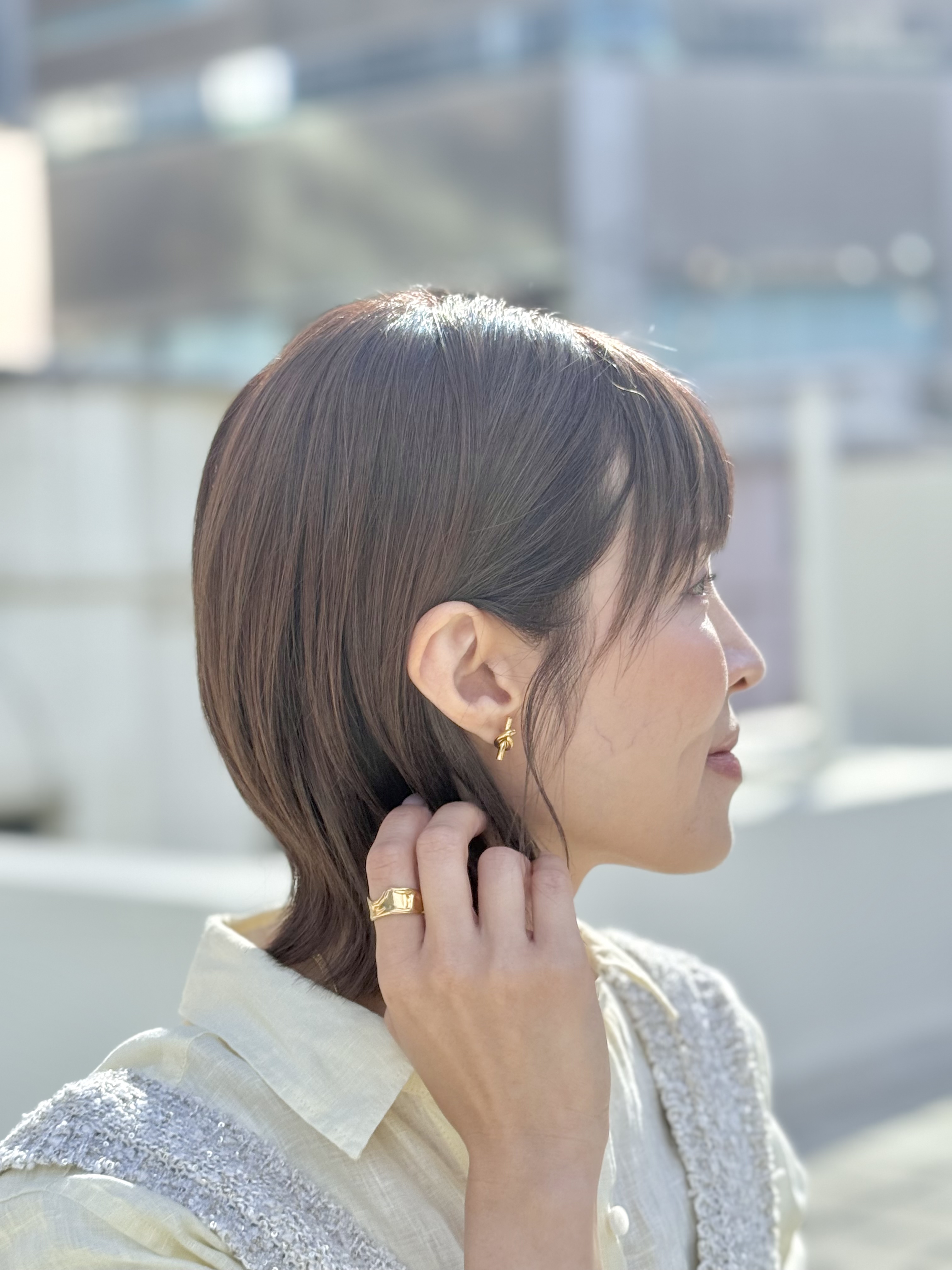 Gold irregular stainless ring