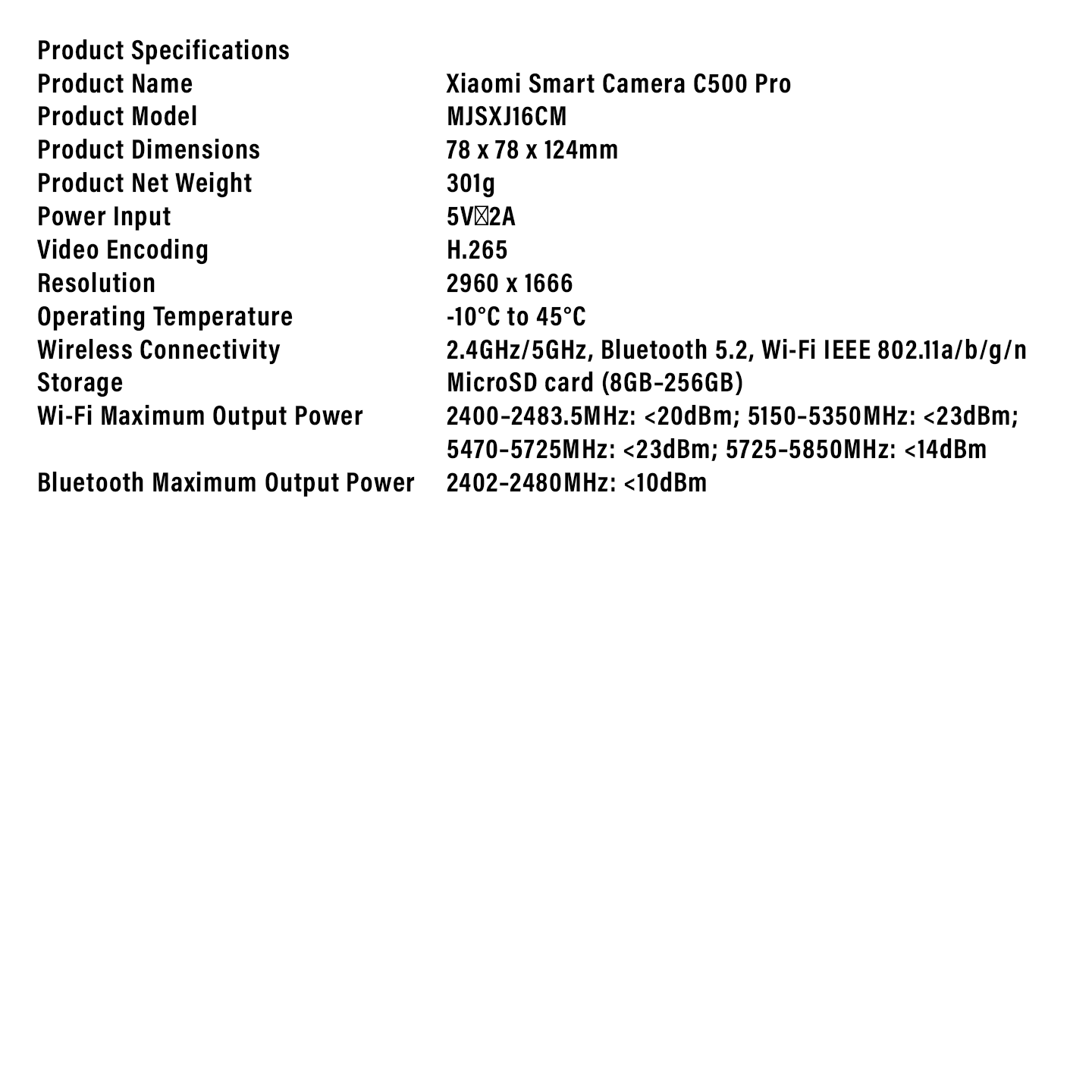 Xiaomi 5MP C500 Pro Smart Camera HDR AI (BHR9285MY)