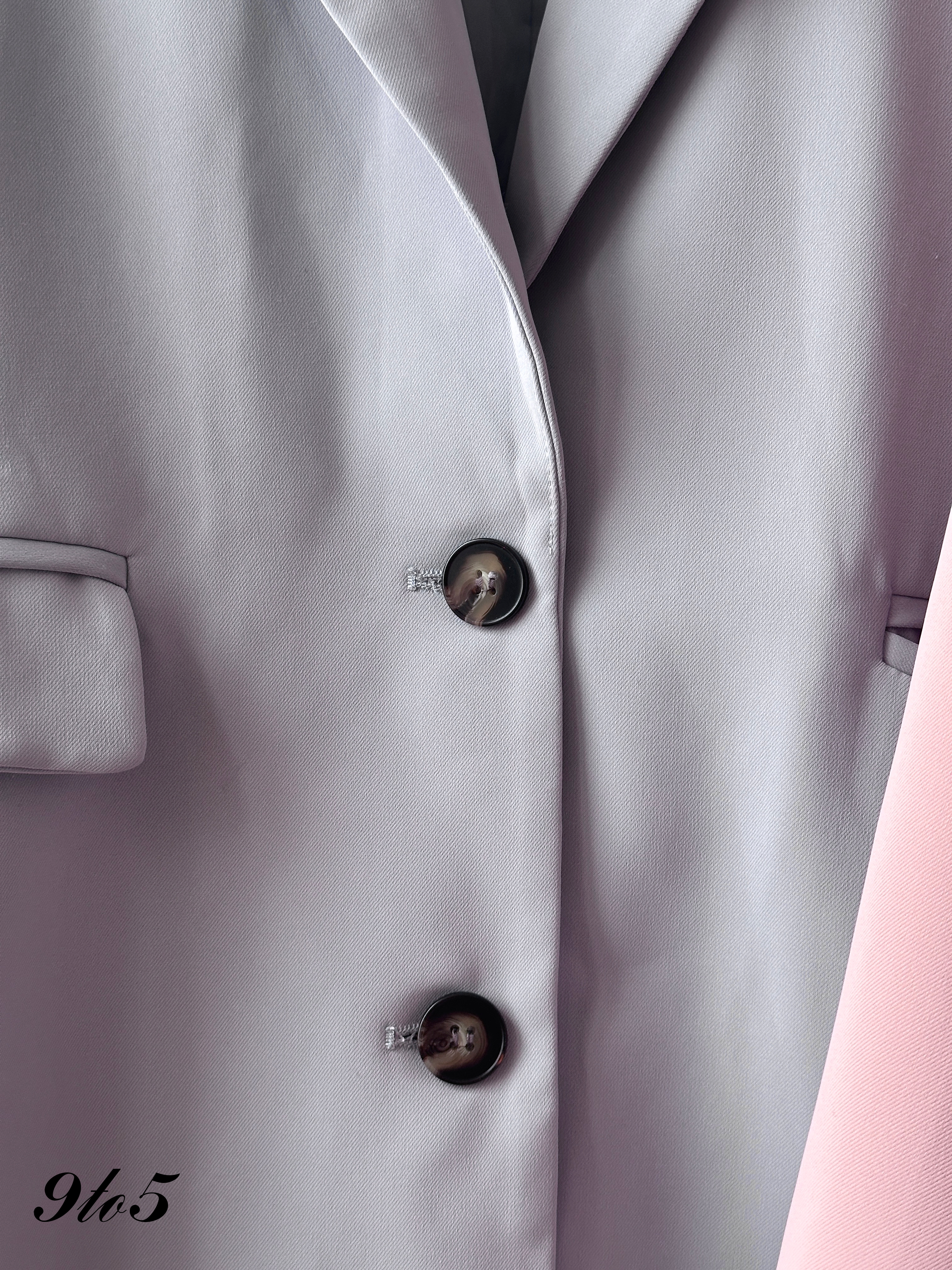 T4364 Long Sleeve Oversized Blazer - Pink & Purple
