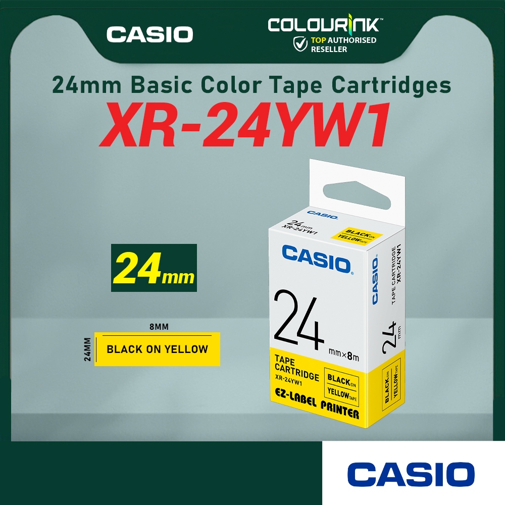 CASIO ORIGINAL GENUINE 24MM EZ LABEL TAPE FOR KL-120 KL-130 KL-820 KL-60 KL-HD1 KL-8400 KL-G2