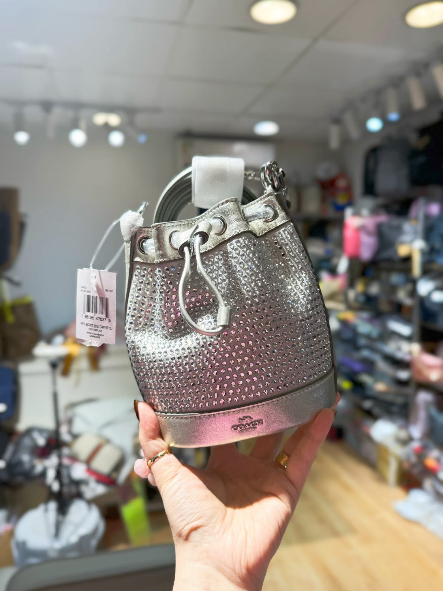 Coach mini bucket crystal/S
