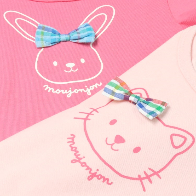 🆕【⭐訂購⭐】🇯🇵 日本直送 🌀🇯🇵 日本直送🇯🇵 兔仔 / 貓咪 蝴蝶結 扇形下擺 短袖Tee［2款選］🌀 [ELCA-0116][260413]