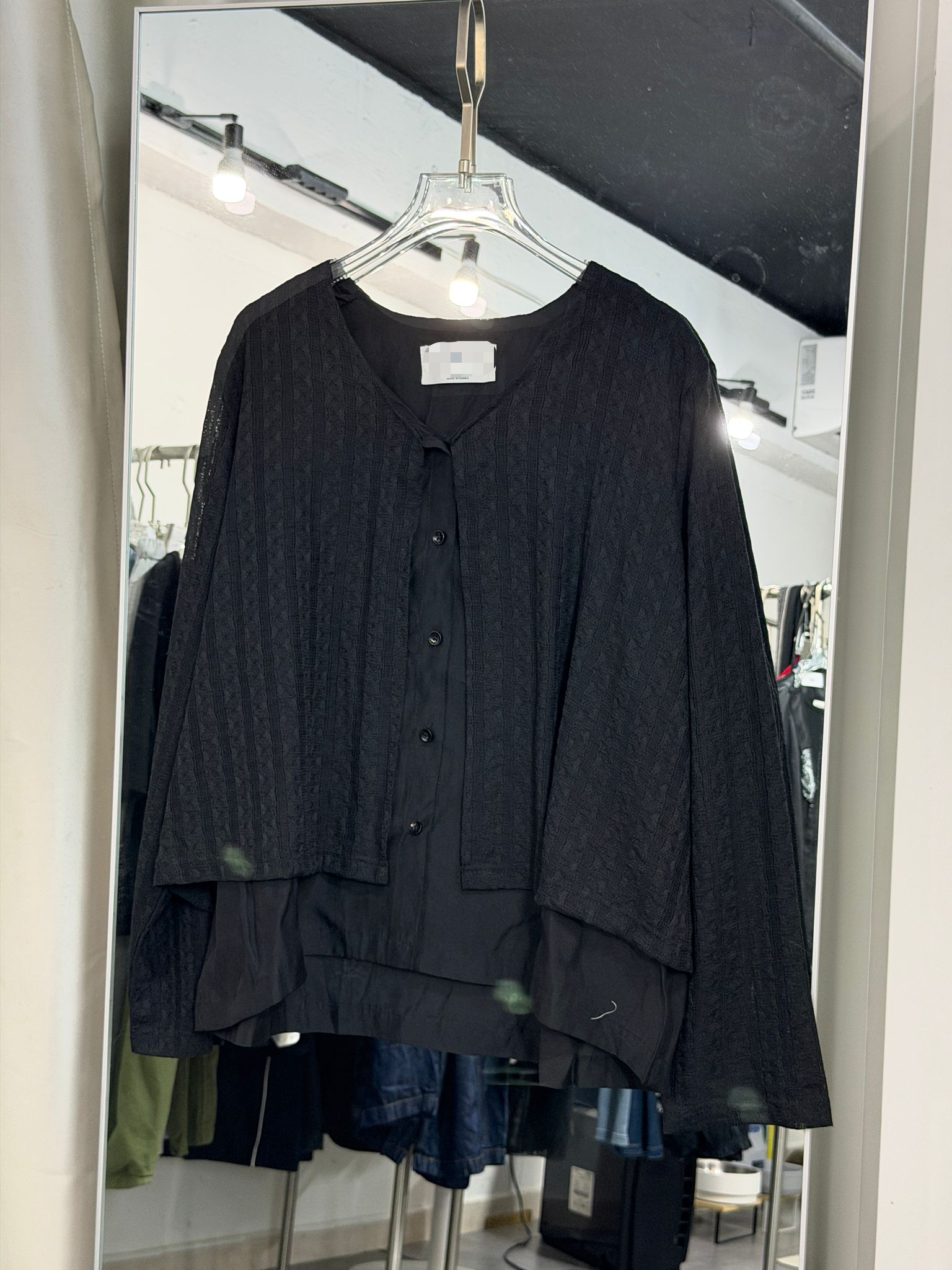 黑色針織開襟衫兩件套