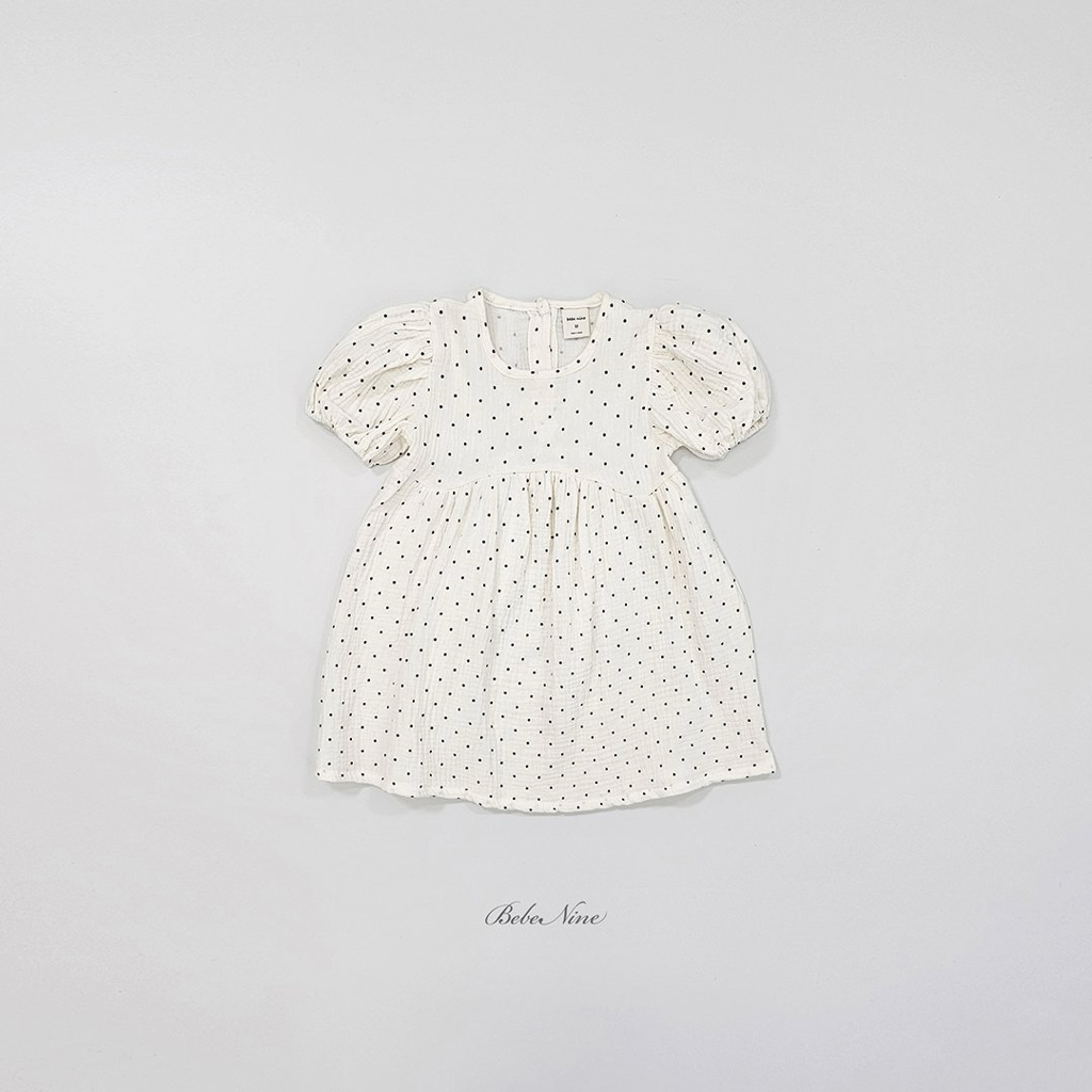 ☀️預訂 韓國直送☀️🇰🇷Bebenine兩色波點純棉紗泡泡袖連身裙