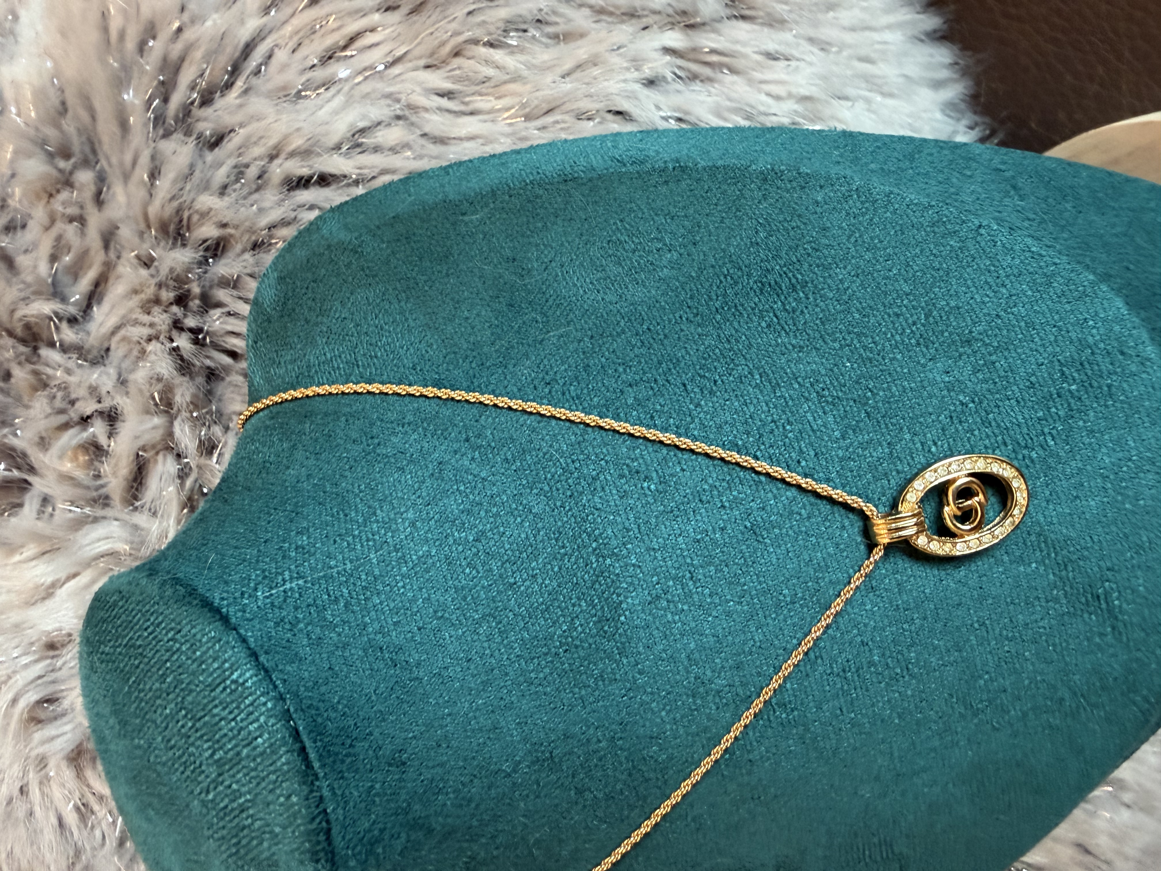 vintage dior CD necklace