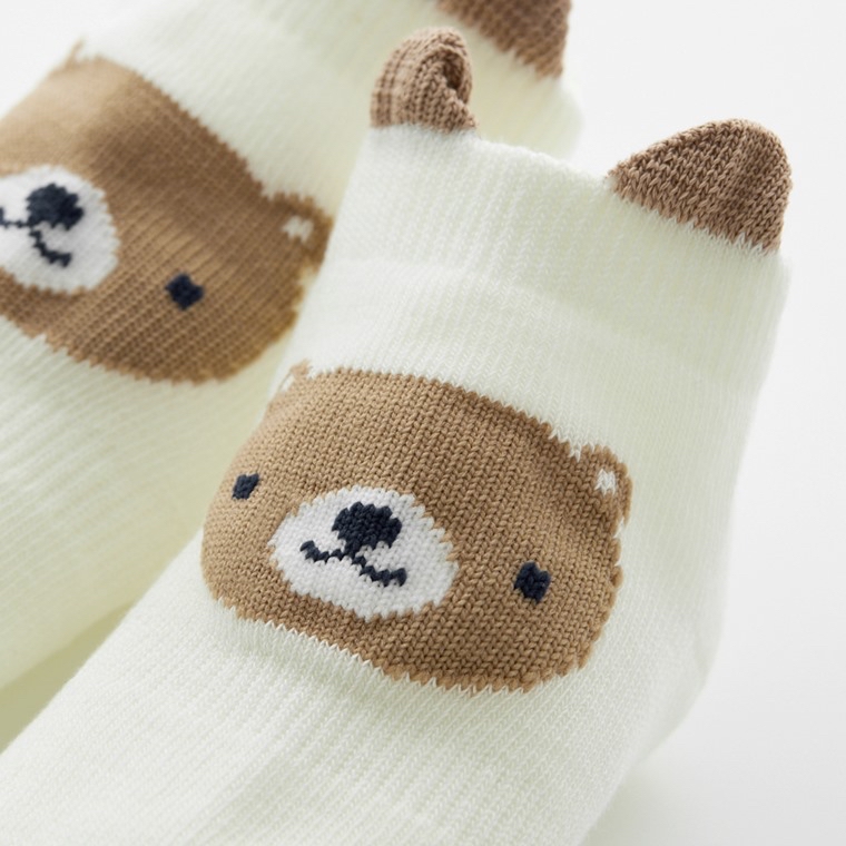 💚預訂 台灣直送💚兩色可愛動物提花防滑短襪三對裝