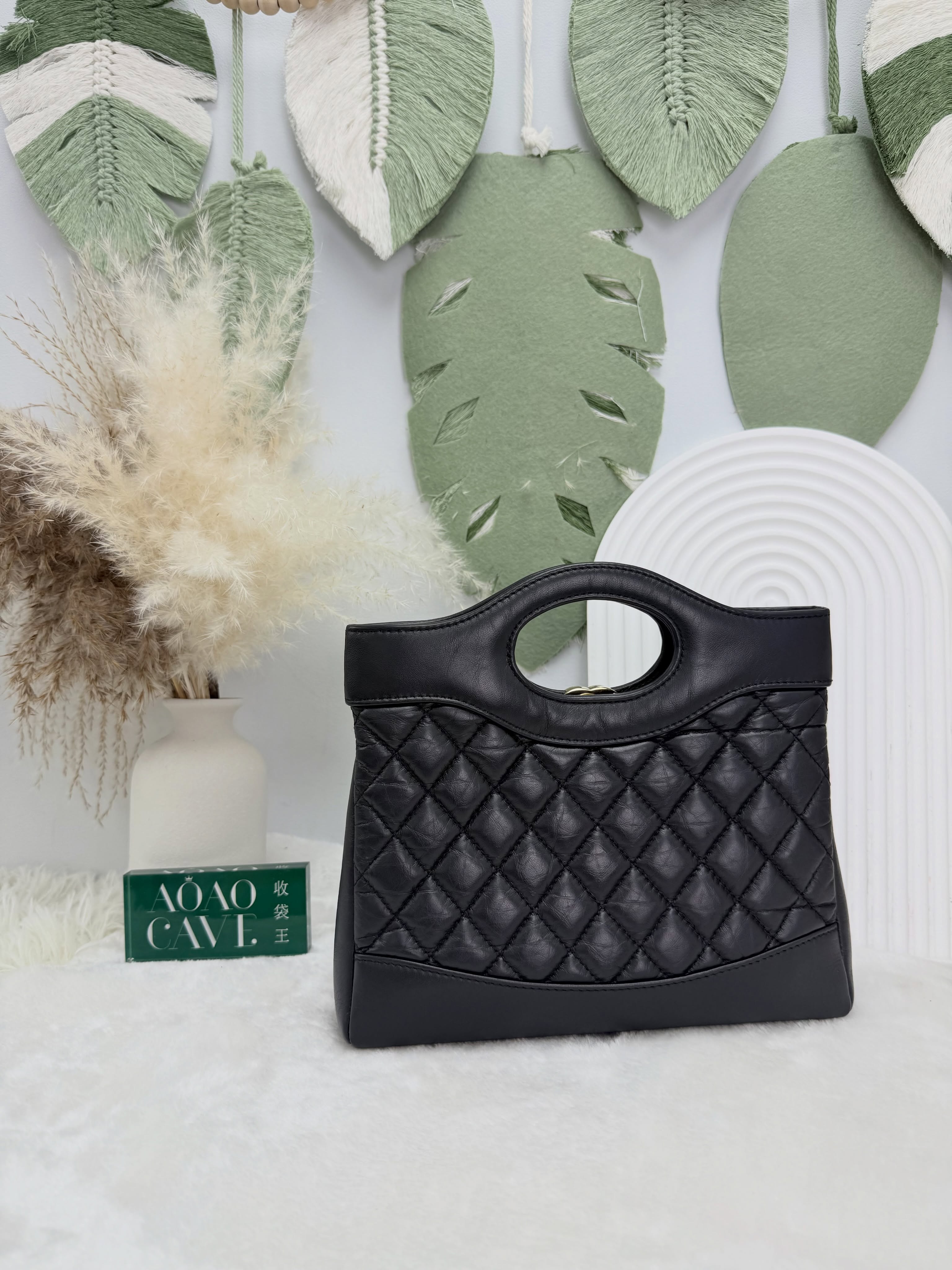 Chanel👜 PRE OWNED 🛍️黑金Mini 31bag晶片款 有單 🖤
