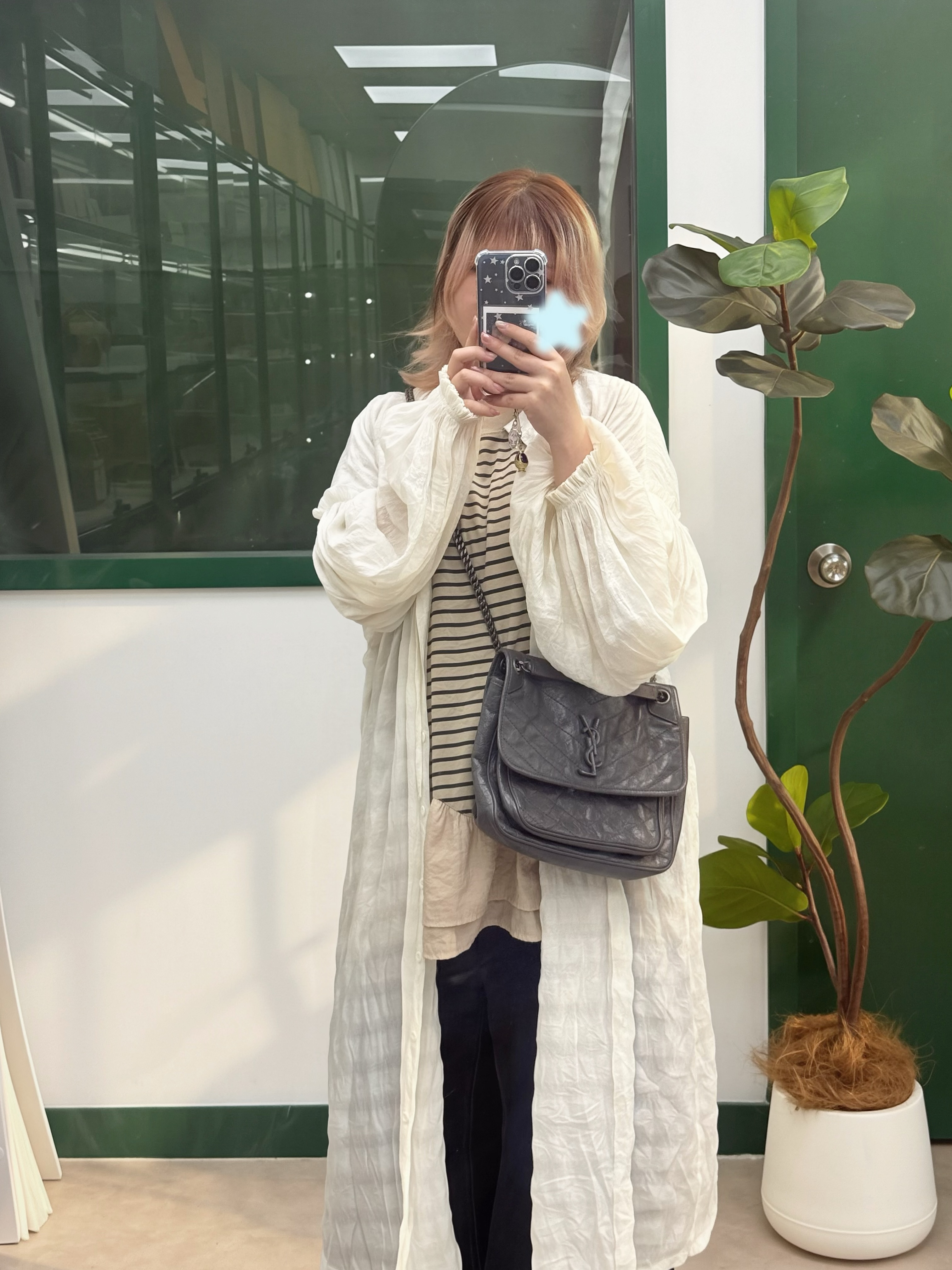 YSL👜 PRE OWNED🛍️NIKI Bag 大象灰 中號 