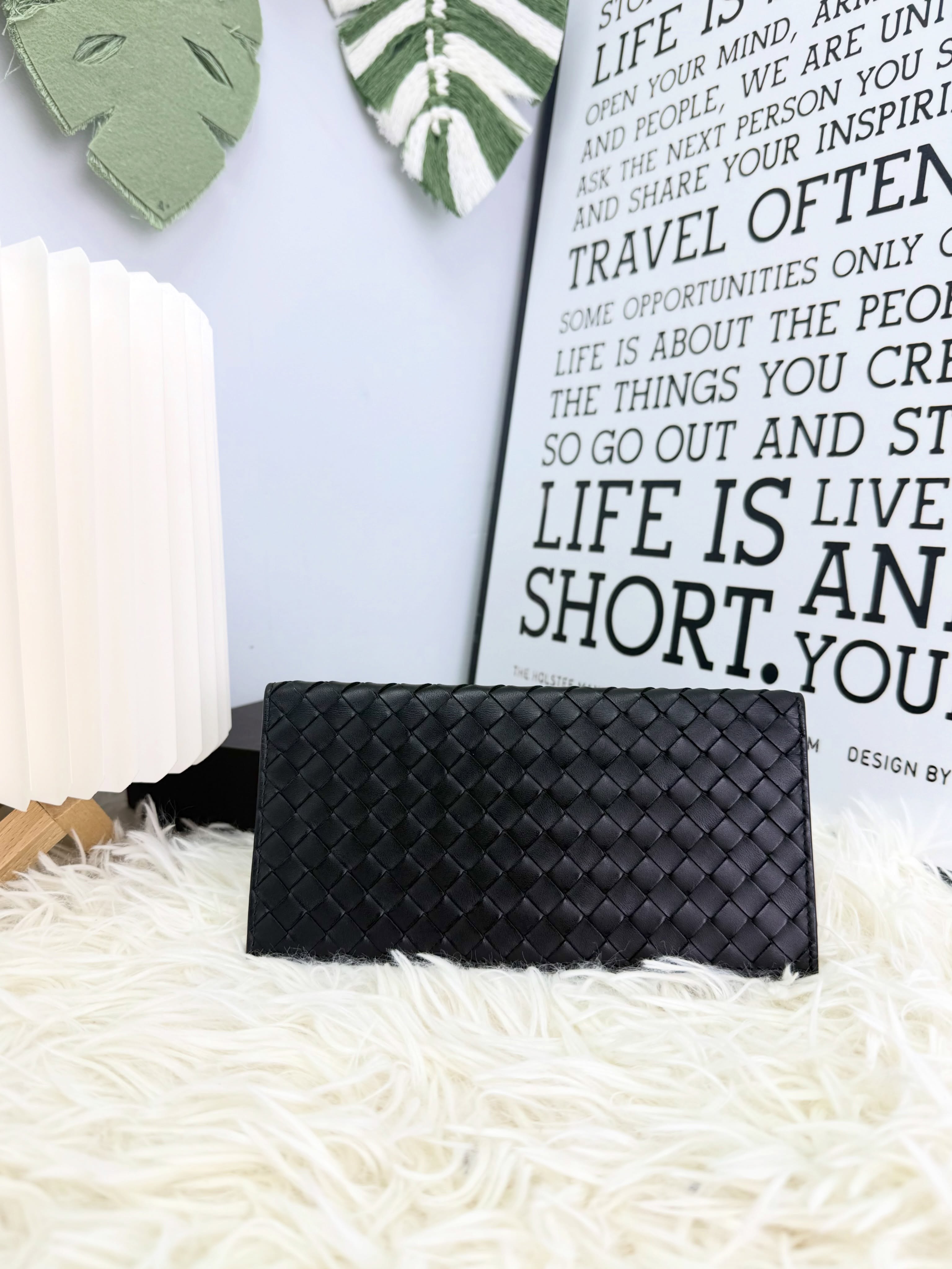 BV👜 PRE OWNED 🛍️編織長銀包🖤有盒🎁