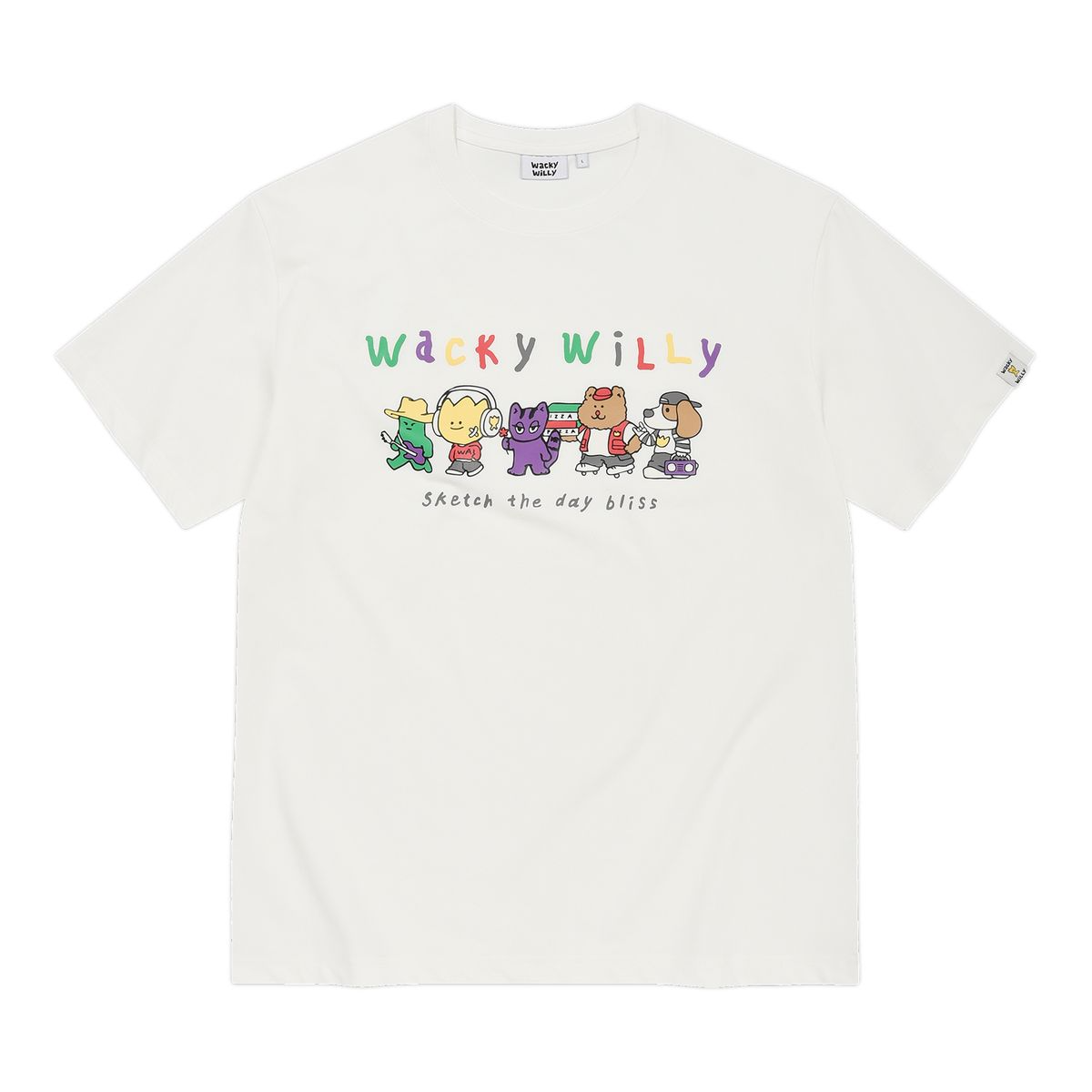 [Wacky Willy] Kiki Friends Graphic Short-Sleeve T-Shirt (3色)