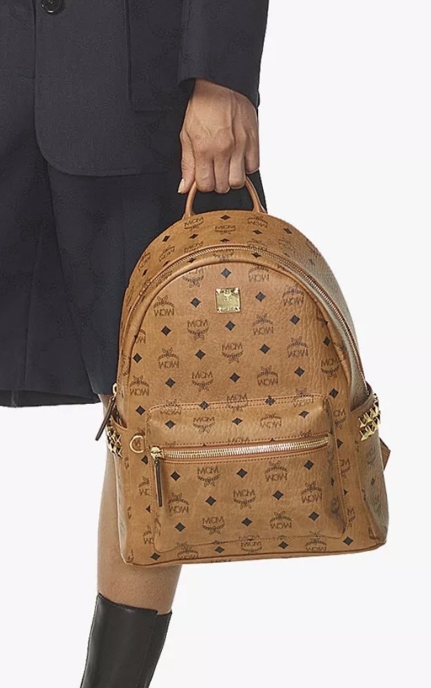 MCM Backpack Visetos 系列 Stark 側鉚釘牛皮後背包 100%Authentic, 98%New ✅Dust bag