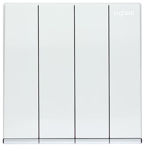 Legrand Galion 白 4位單控 帶指示燈 開關掣