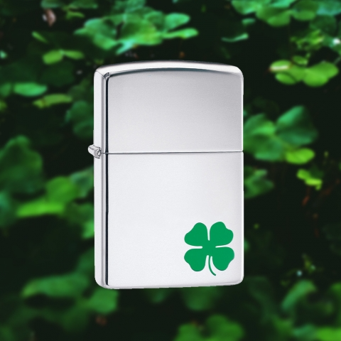 Zippo 24007 簡約四葉草防風打火機 鏡面四葉草 防風打火機 | ZIPPO 指定授權經銷商 |美國製造 | 收藏
