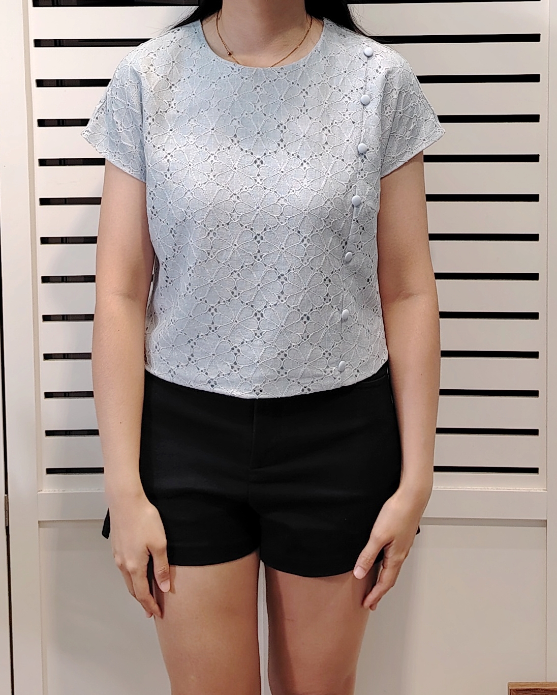 25008 Lace Over Shoulder Blouse