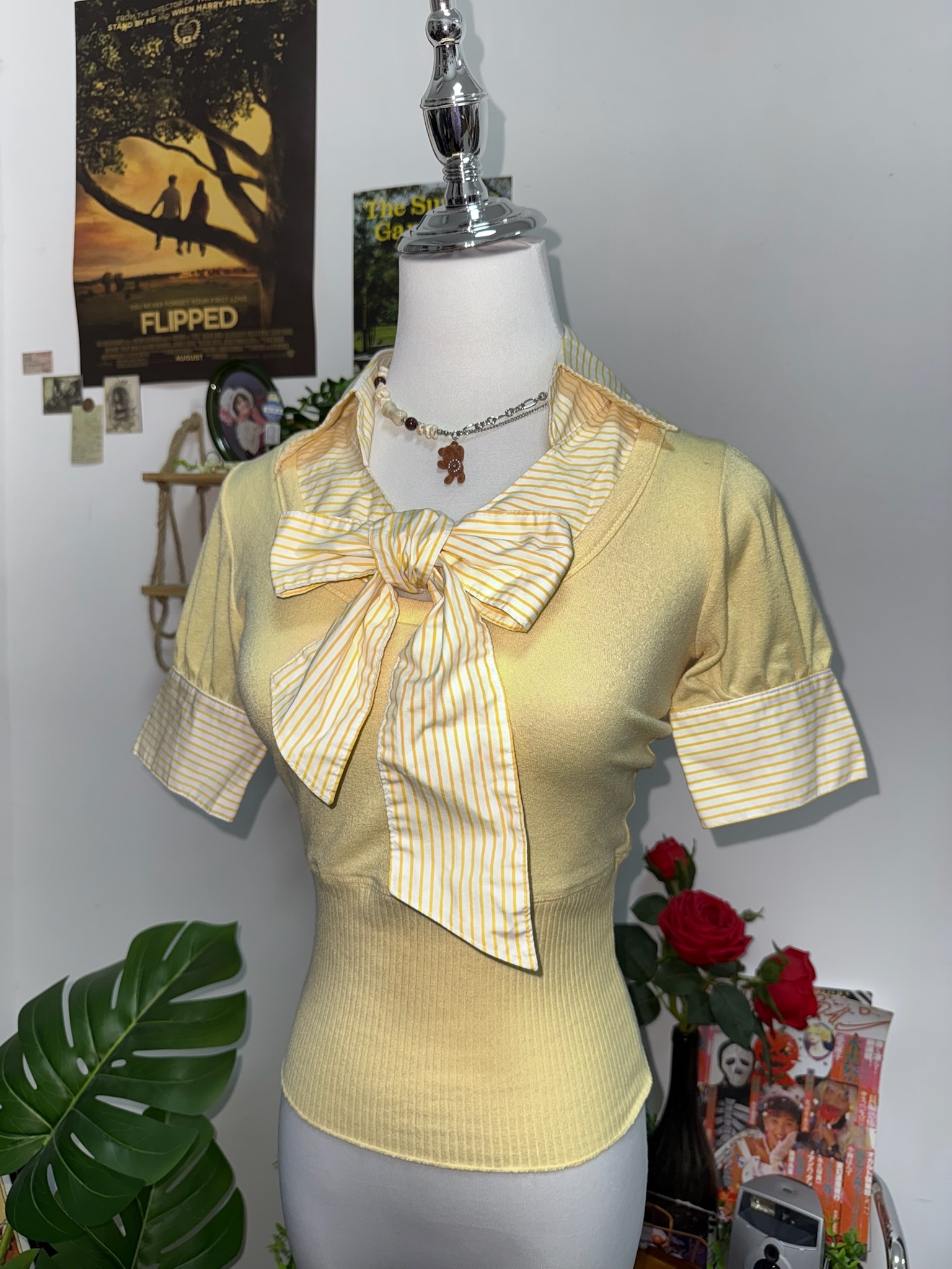 Soft Yellow Nana Bow Top