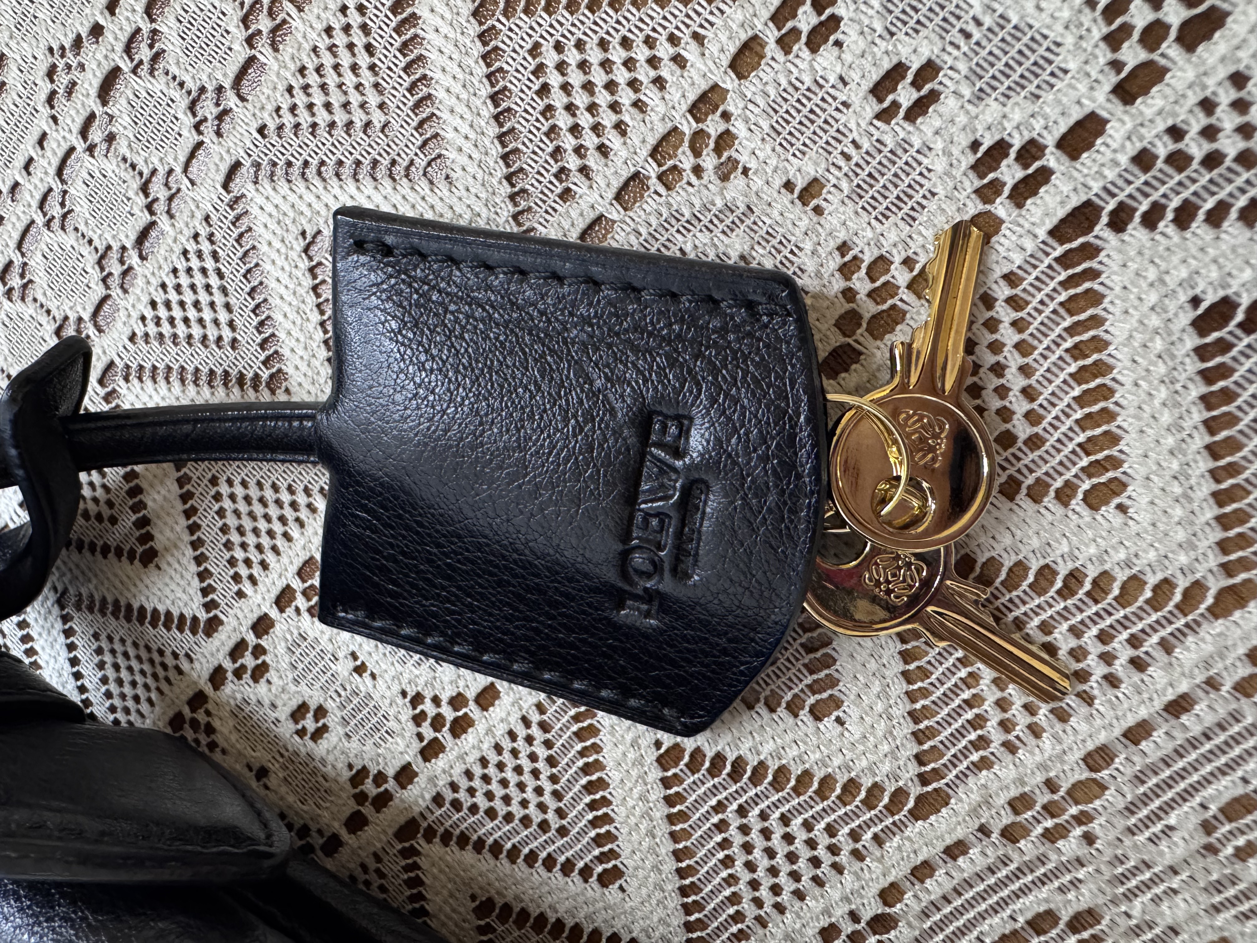 Loewe Black Leather Shoulder Bag